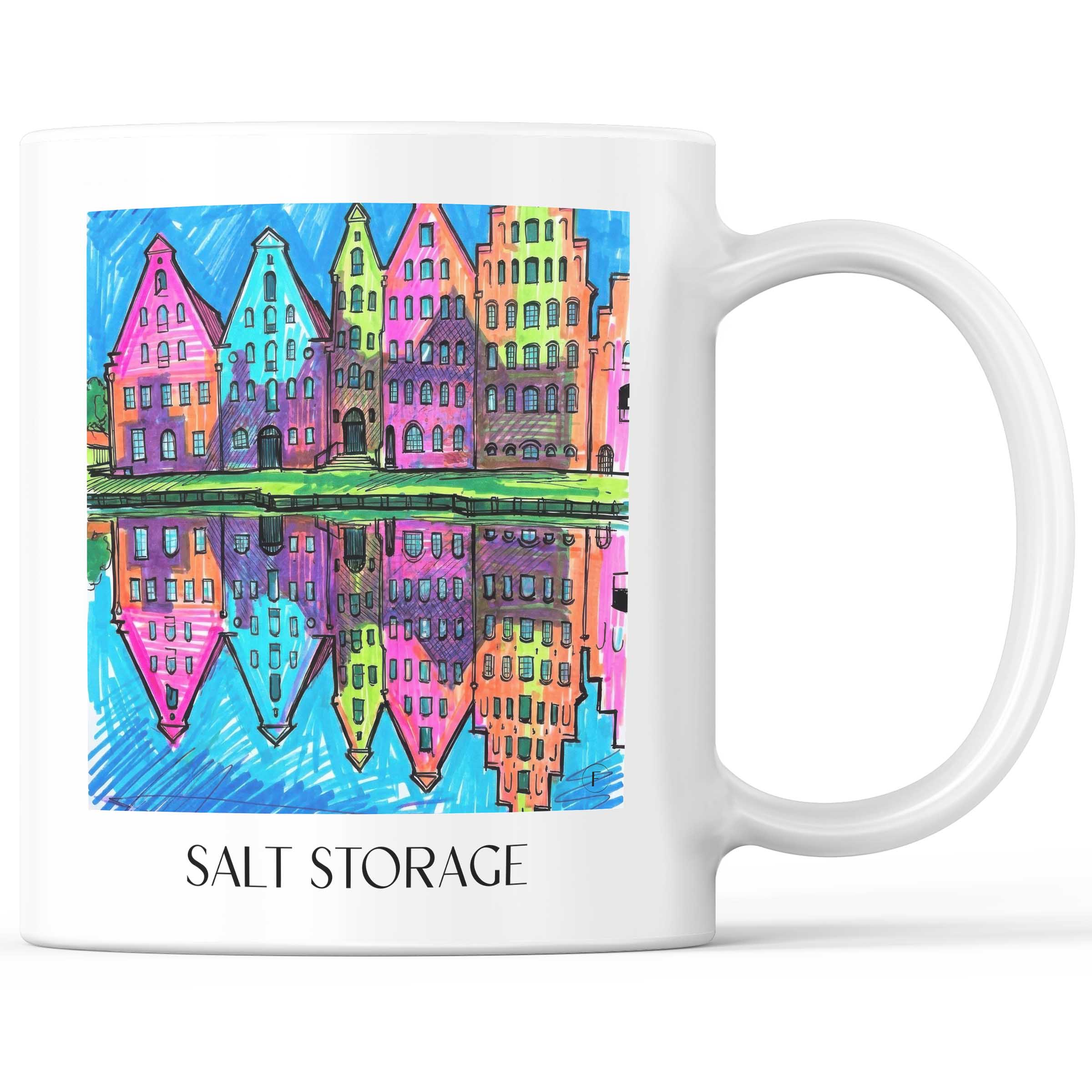 Salzspeicher Kaffeebecher - Lübeck - Deutschland Becher - Kaffeetasse im Tag Graffiti Stil