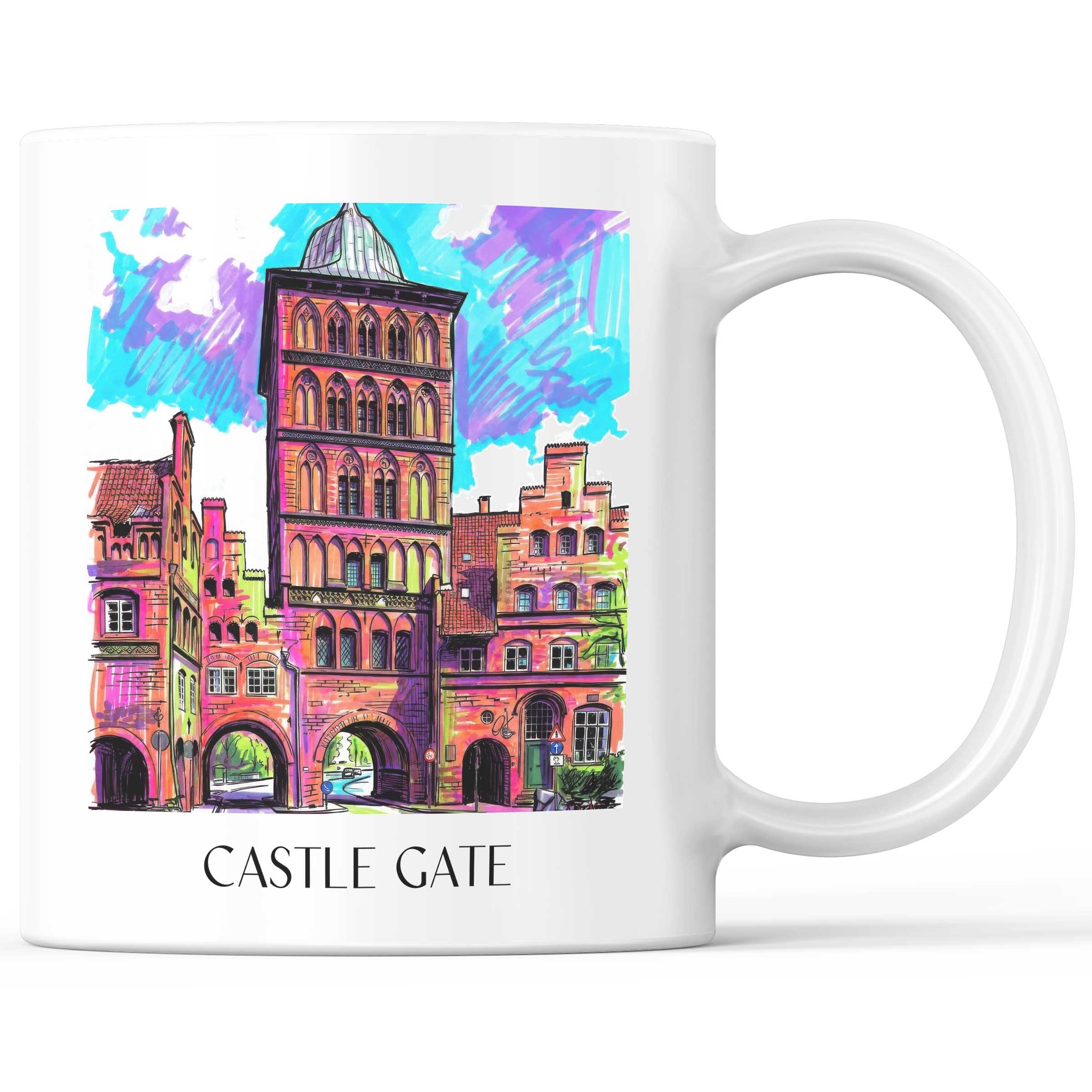 Burgtor Kaffeebecher - Lübeck - Deutschland Becher - Kaffeetasse im Tag Graffiti Stil