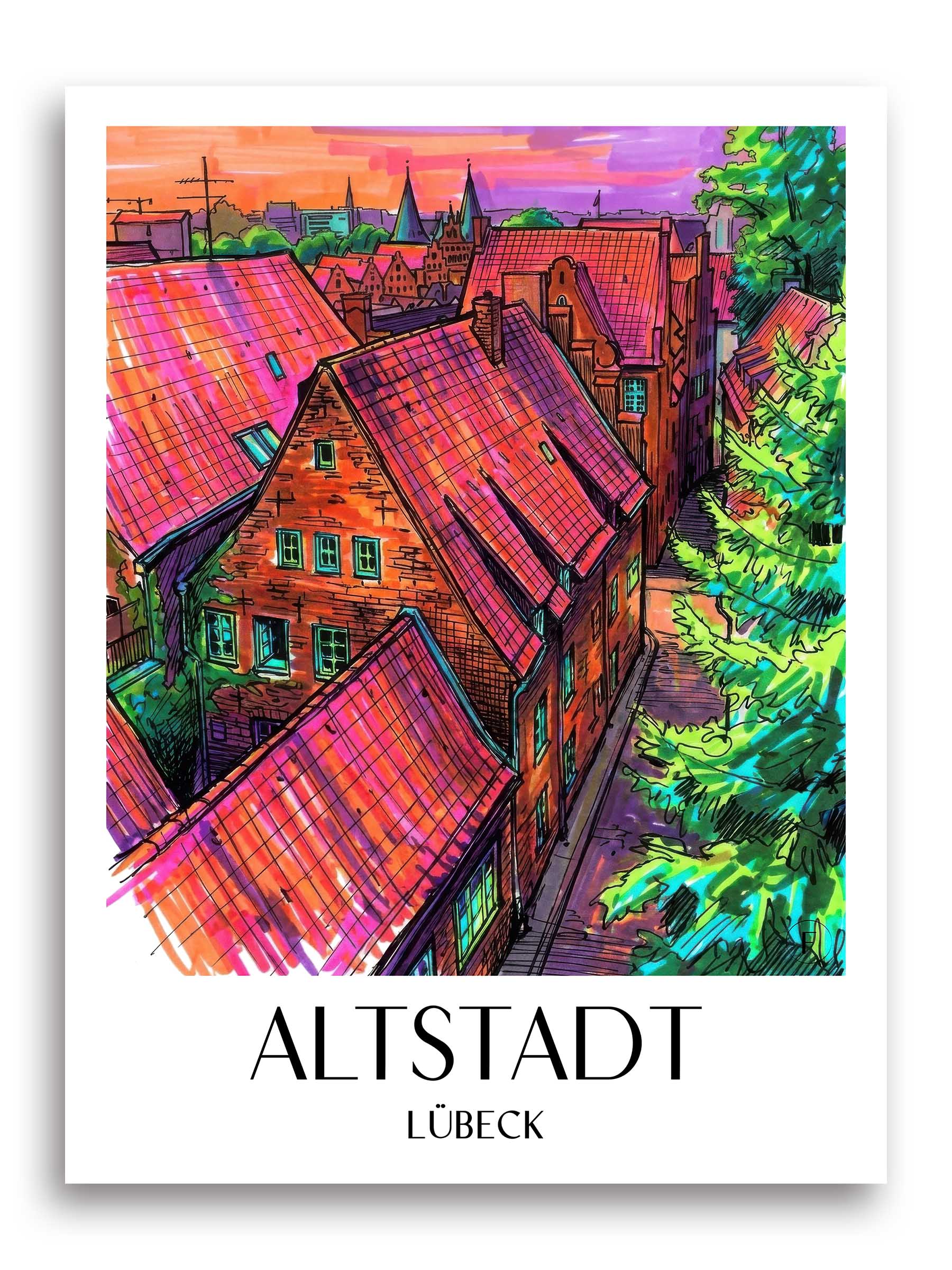 altstadt-lübeck-deutschland-poster-graffiti