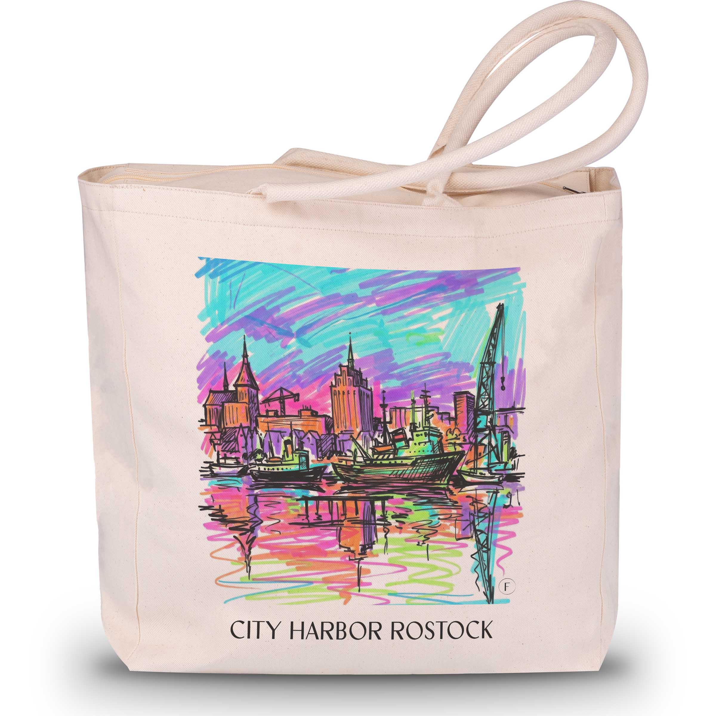 Stadthafen Shopping Tasche - Rostock - Deutschland Tote Bag - Einkaufstasche im Tag Graffiti Stil