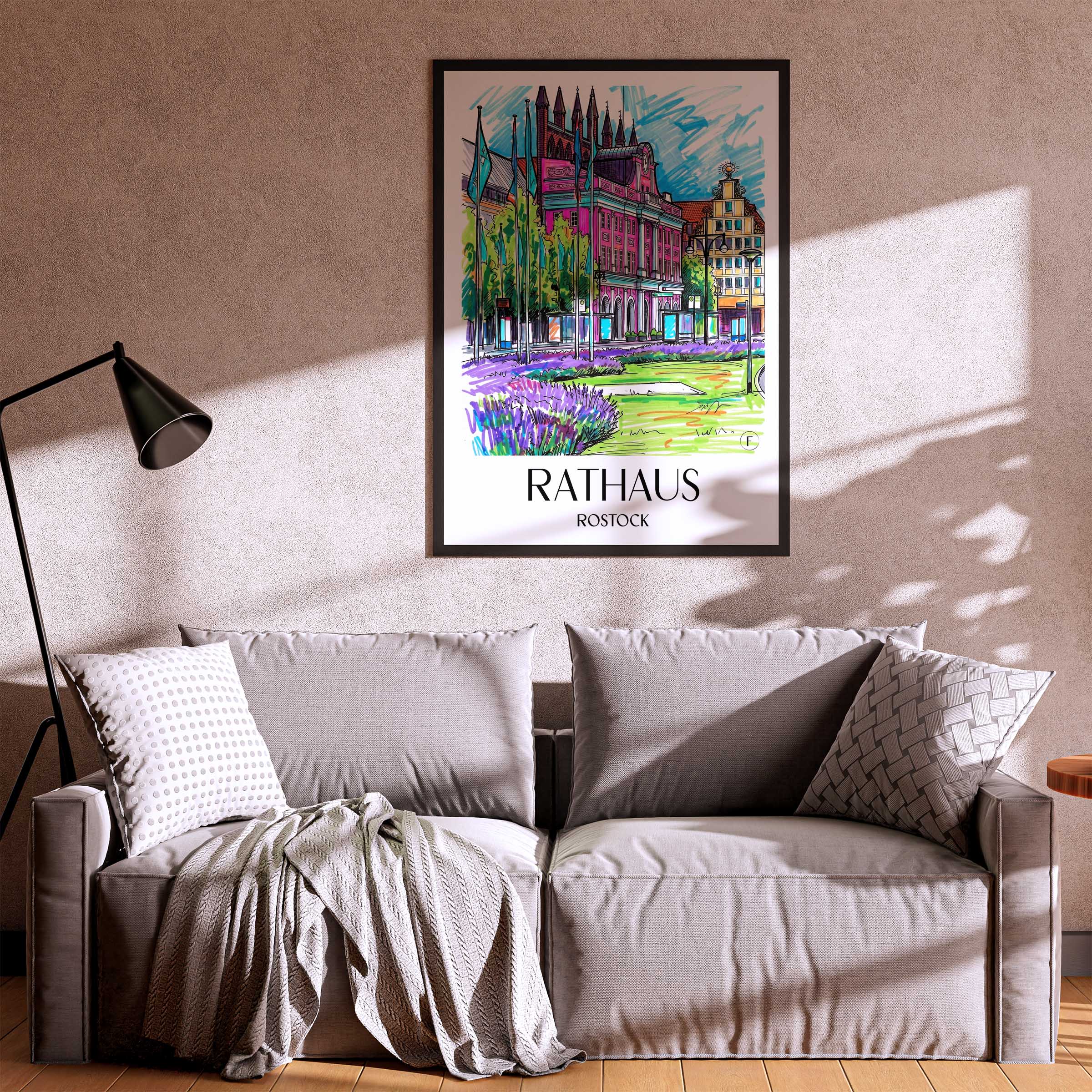 rathaus-rostock-deutschland-poster-graffiti