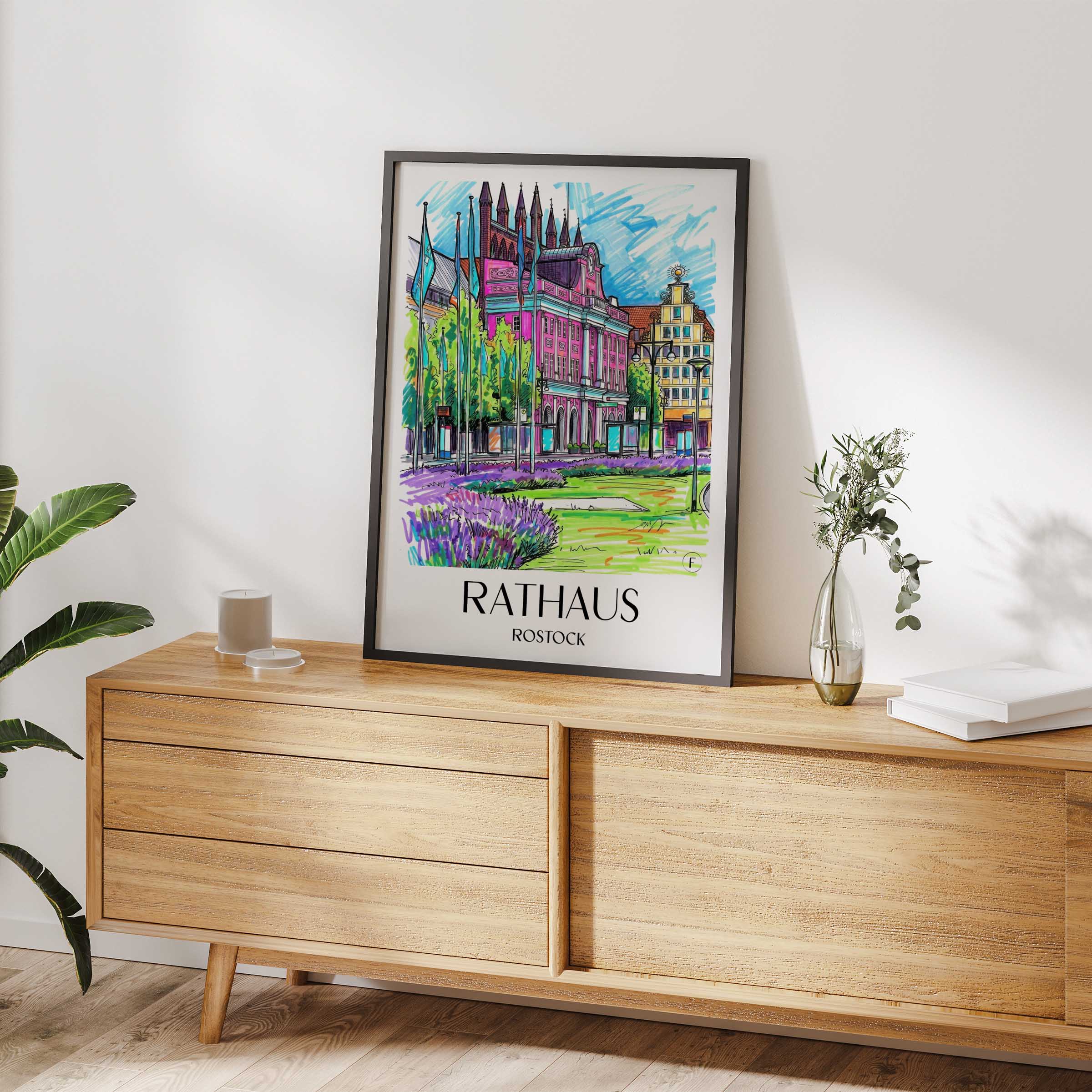 rathaus-rostock-deutschland-poster-graffiti