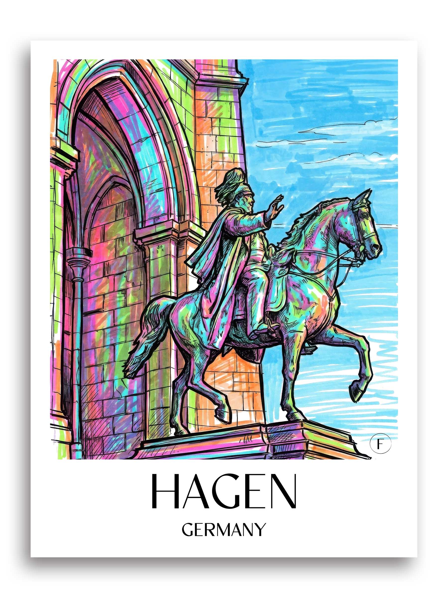 Hagen Poster - Sauerland - Deutschland Kunstdruck - Tag Graffiti von A4 bis A1