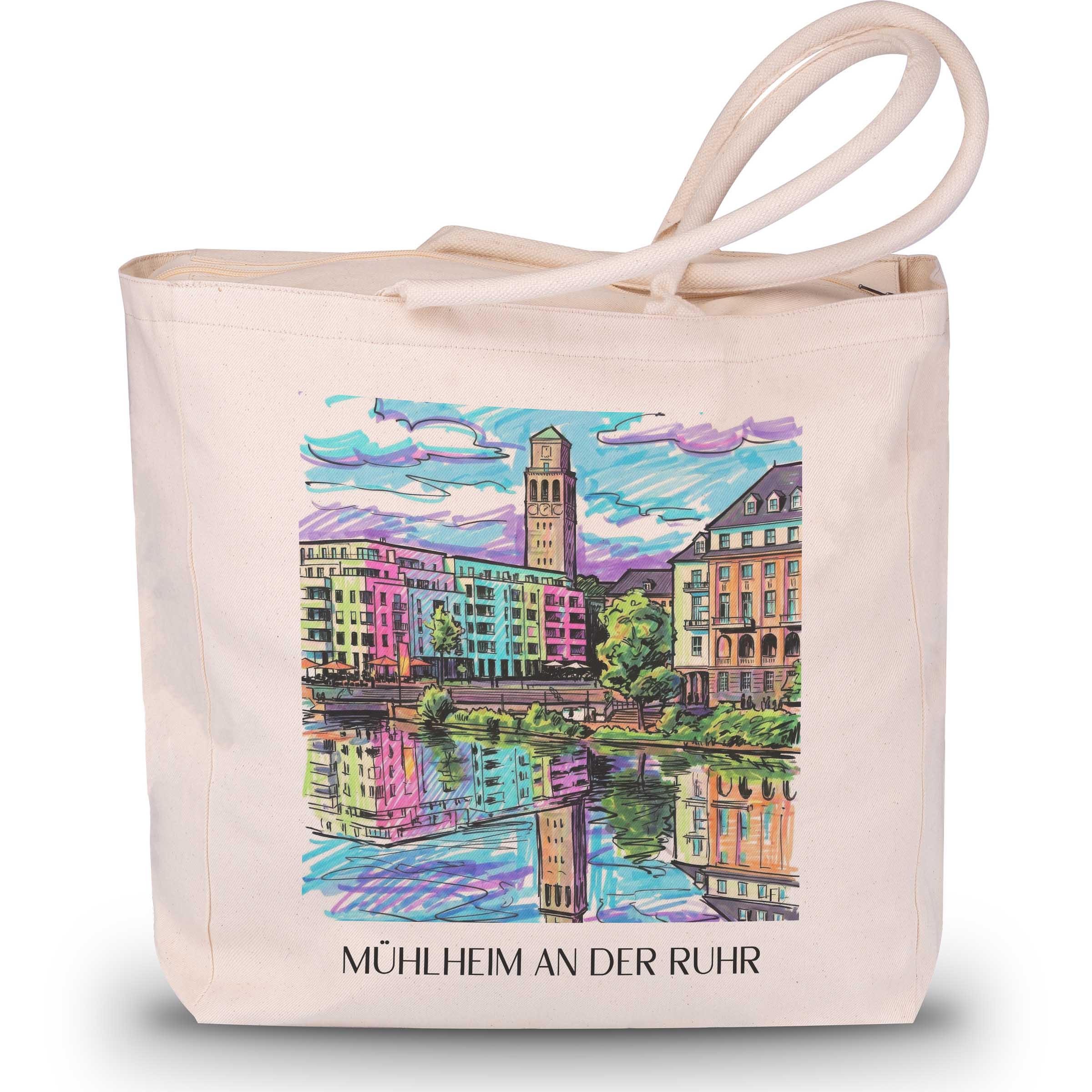 Mühlheim an der Ruhr Shopping Tasche - Ruhrgebiet - Deutschland Tote Bag - Einkaufstasche im Tag Graffiti Stil