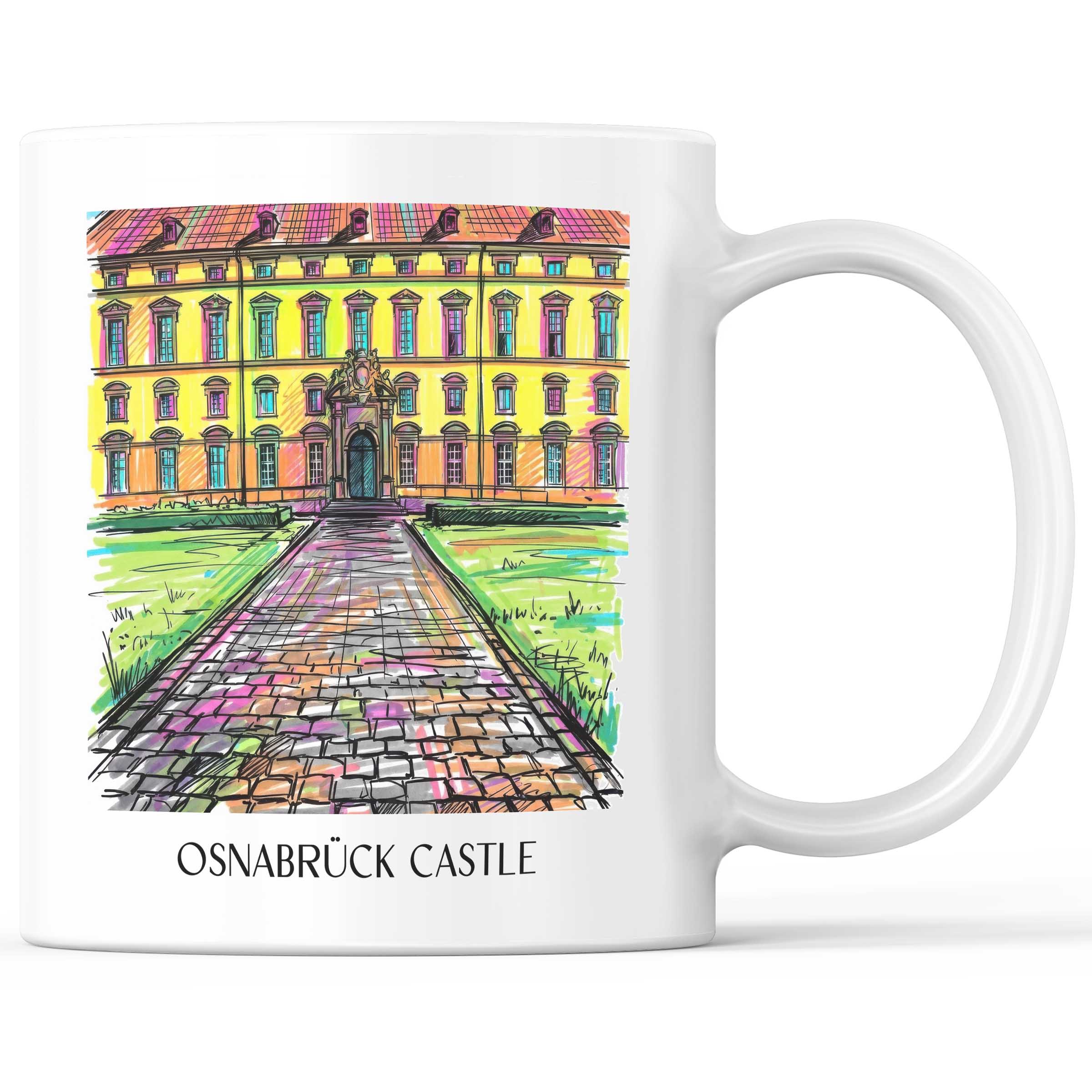 Schloss Osnabrück Kaffeebecher - Niedersachsen - Deutschland Becher - Kaffeetasse im Tag Graffiti Stil