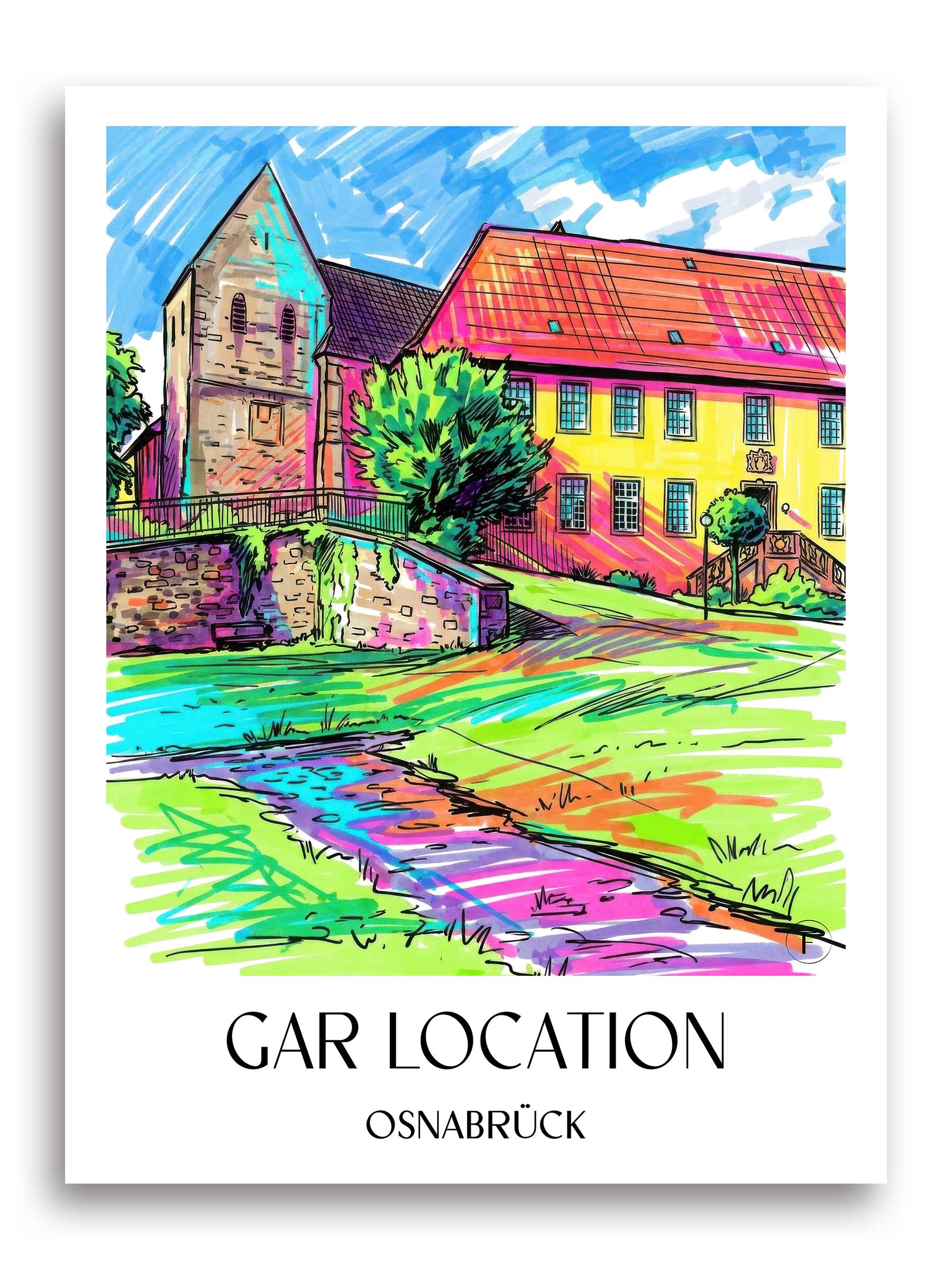 Gartlage Poster - Osnabrück - Deutschland Kunstdruck - Tag Graffiti von A4 bis A1
