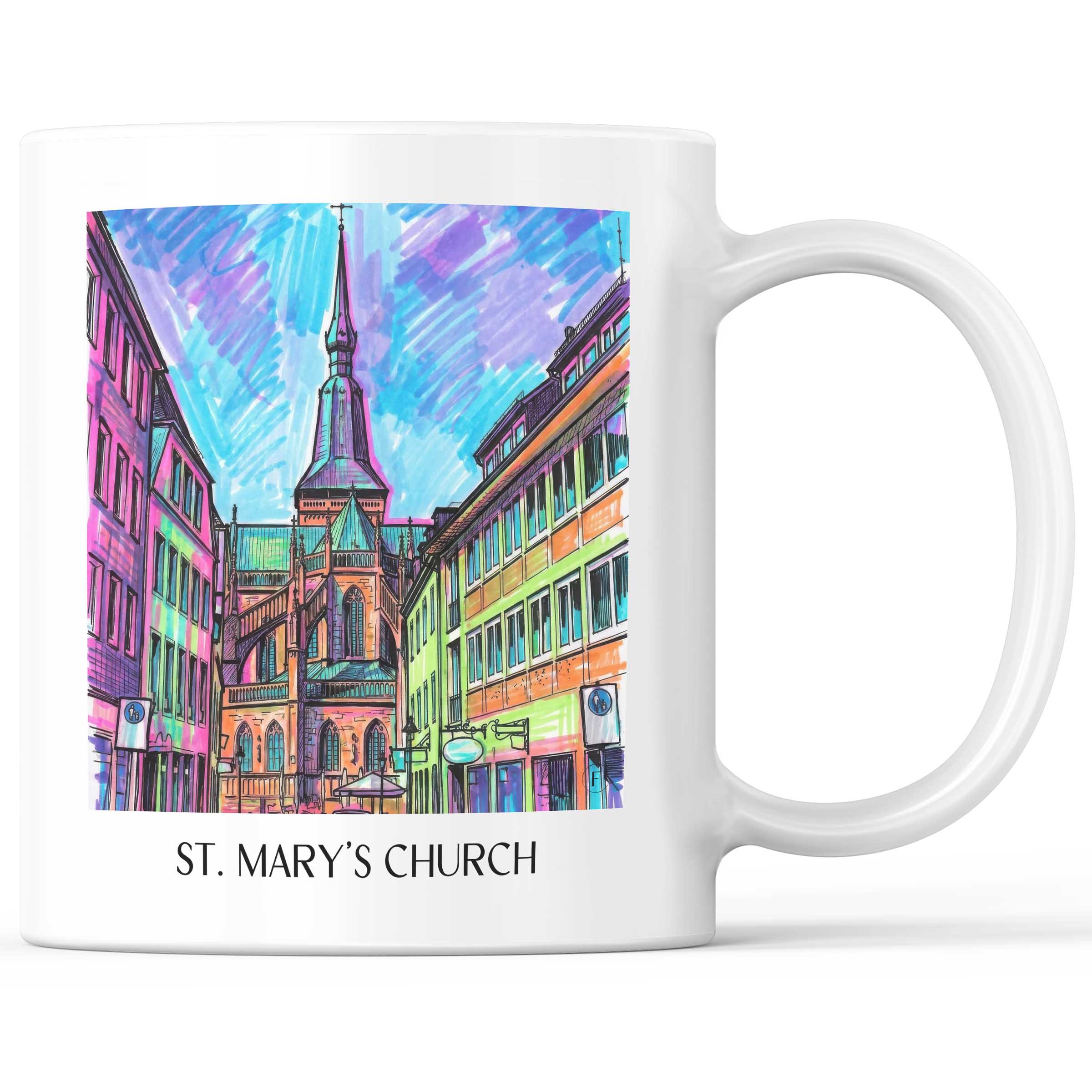 Marienkirche Kaffeebecher - Osnabrück - Deutschland Becher - Kaffeetasse im Tag Graffiti Stil