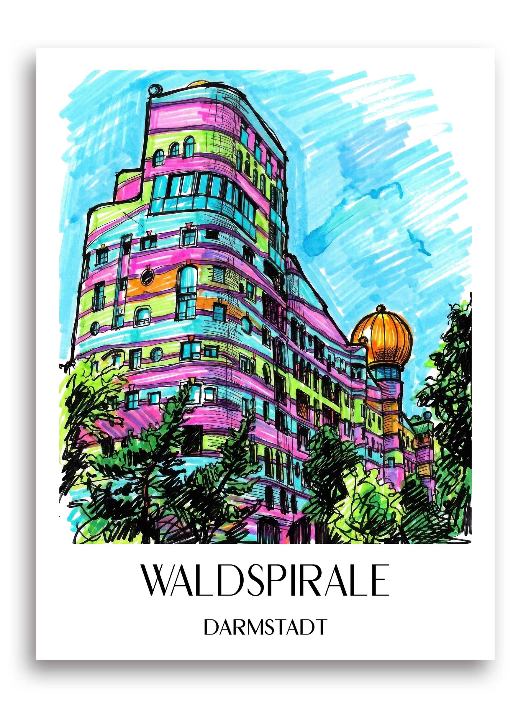 waldspirale-darmstadt-deutschland-poster-graffiti