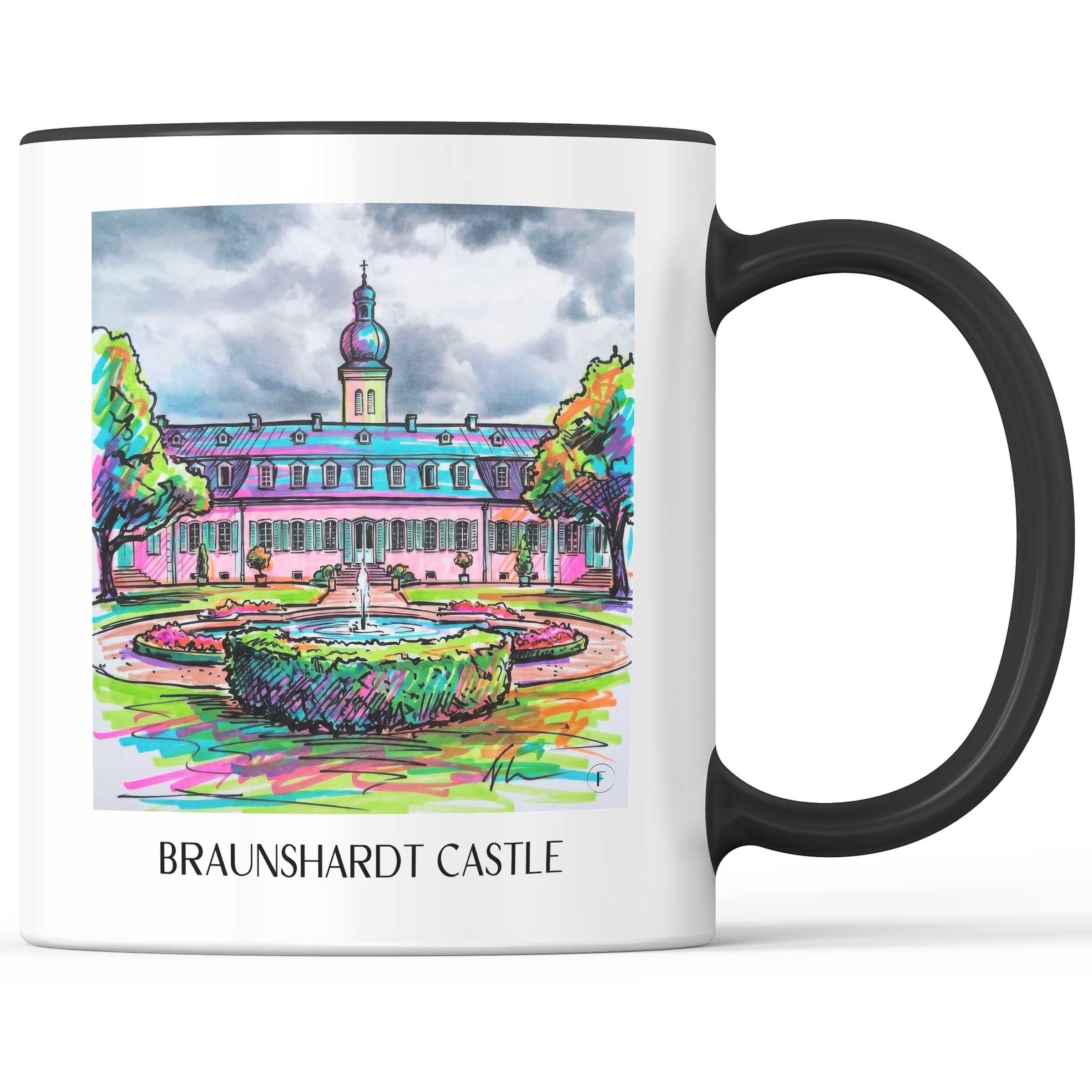 Schloss Braunshardt Kaffeebecher - Darmstadt - Deutschland Becher - Kaffeetasse im Tag Graffiti Stil