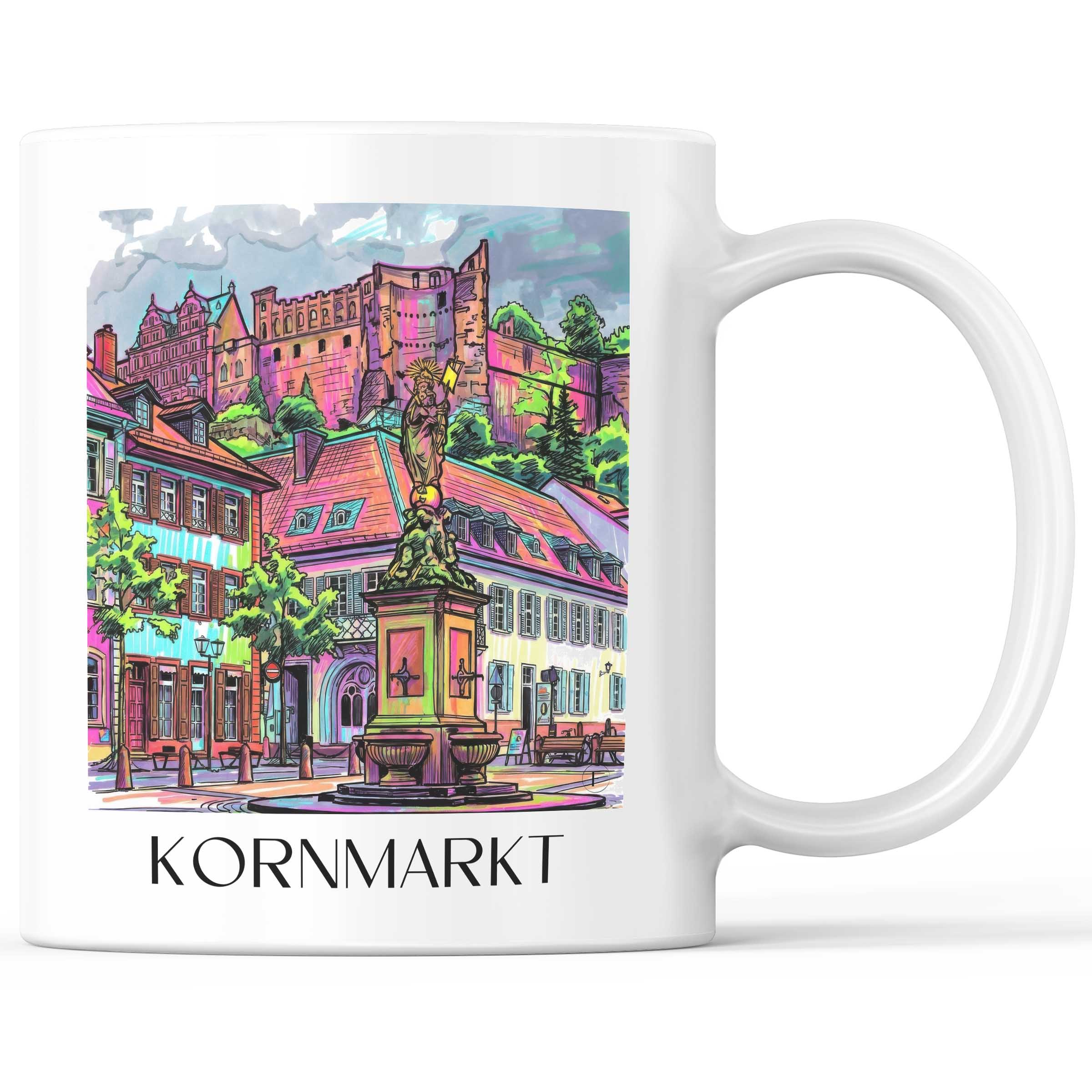 Kornmarkt Kaffeebecher - Heidelberg - Deutschland Becher - Kaffeetasse im Tag Graffiti Stil