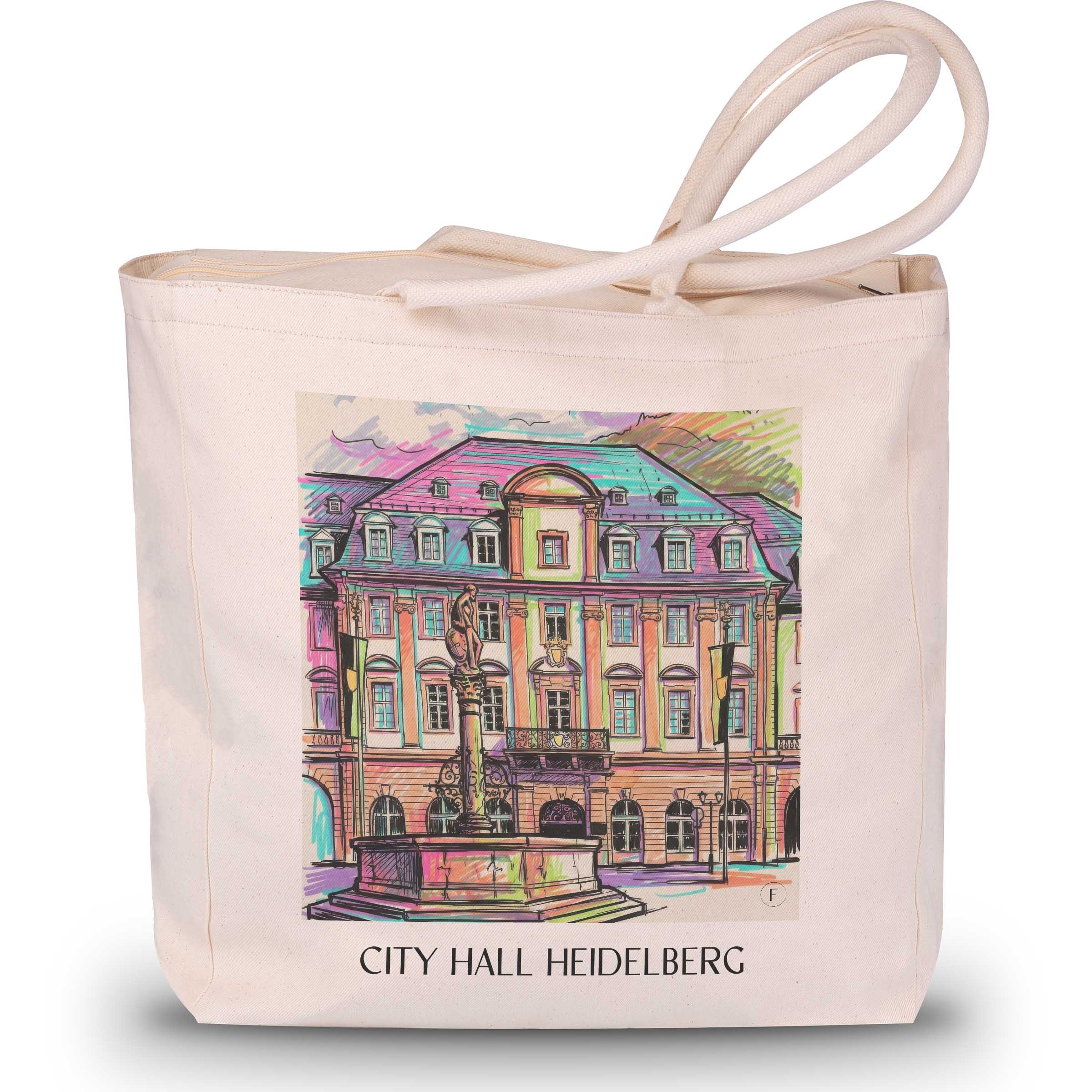 Rathaus Shopping Tasche - Heidelberg - Deutschland Tote Bag - Einkaufstasche im Tag Graffiti Stil