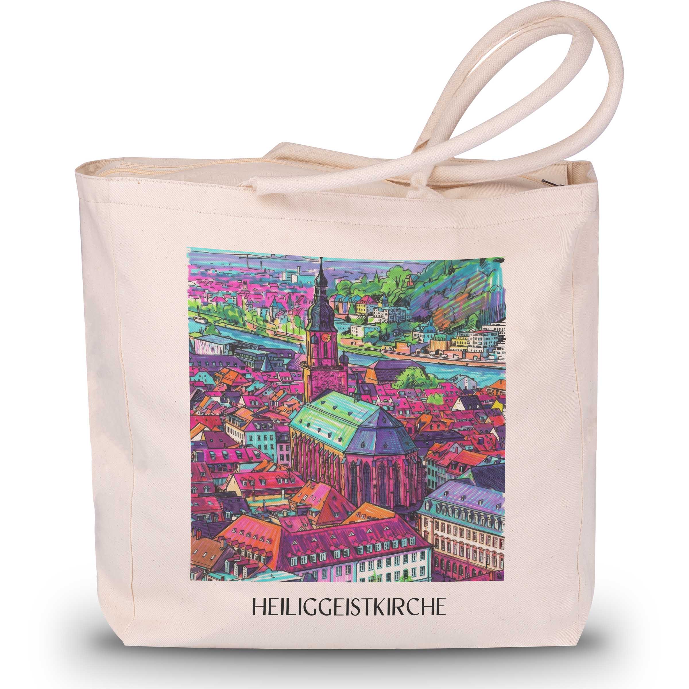 heiliggeistkirche-heidelberg-deutschland-einkaufstasche-graffiti