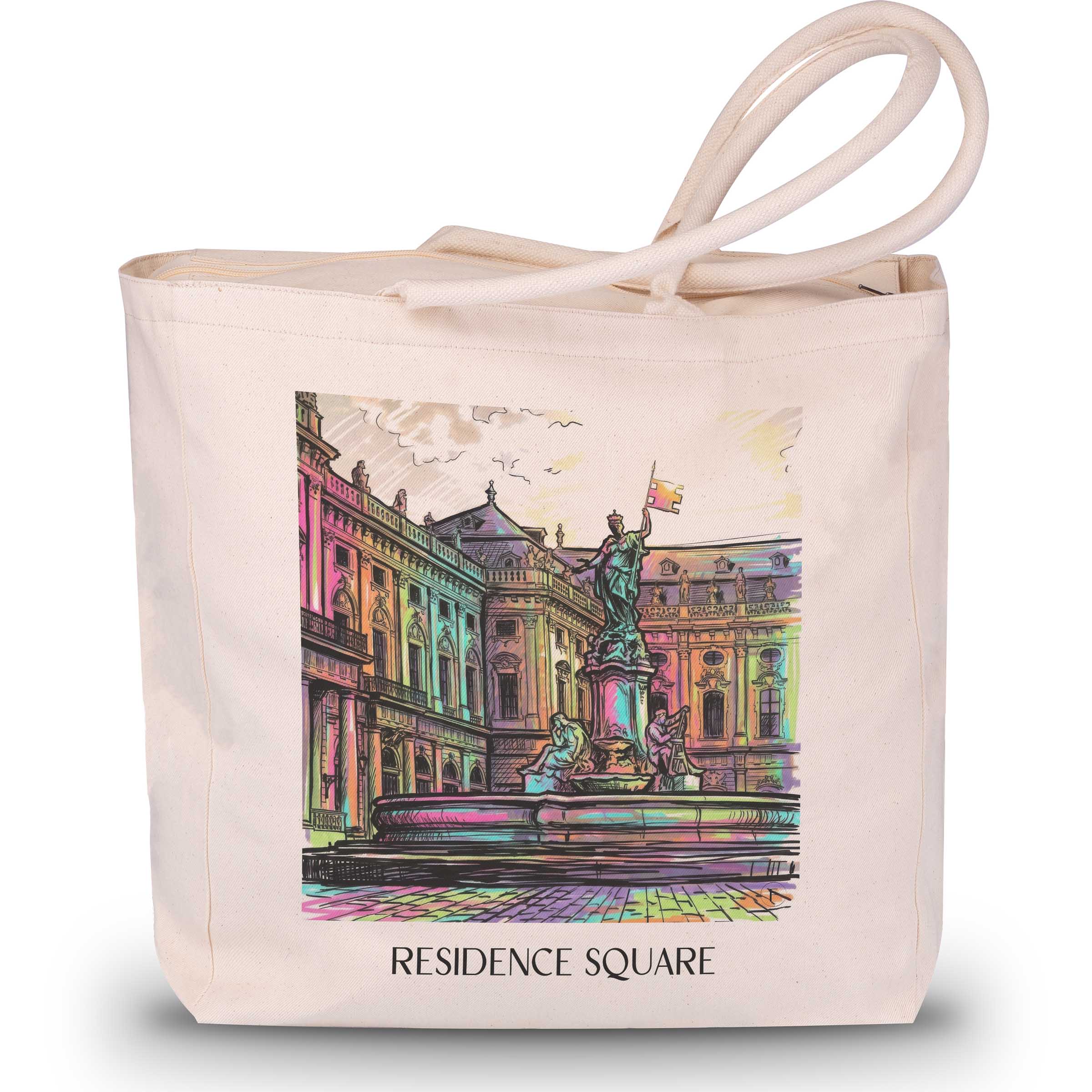 Residenzplatz Shopping Tasche - Würzburg - Deutschland Tote Bag - Einkaufstasche im Tag Graffiti Stil