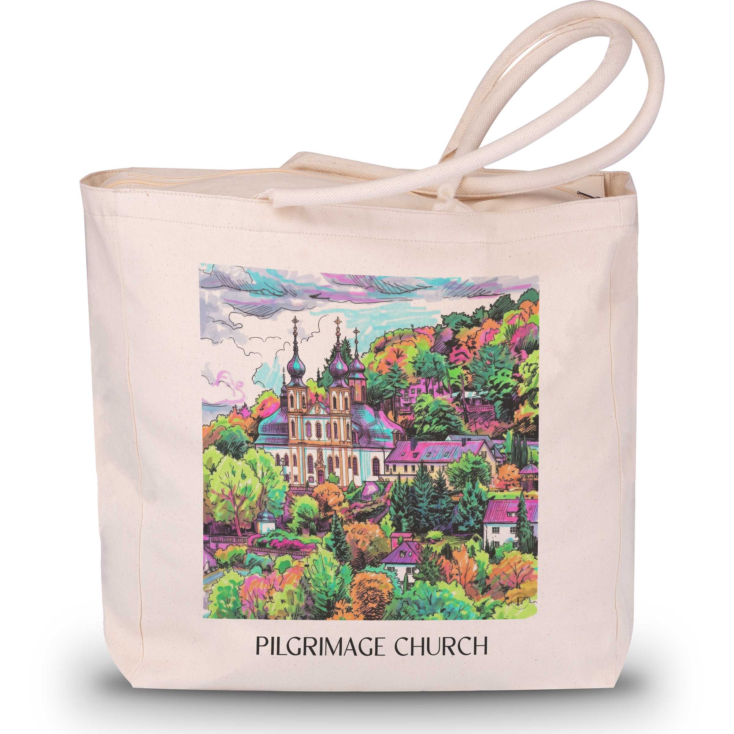 Wallfahrtskirche Shopping Tasche - Würzburg - Deutschland Tote Bag - Einkaufstasche im Tag Graffiti Stil