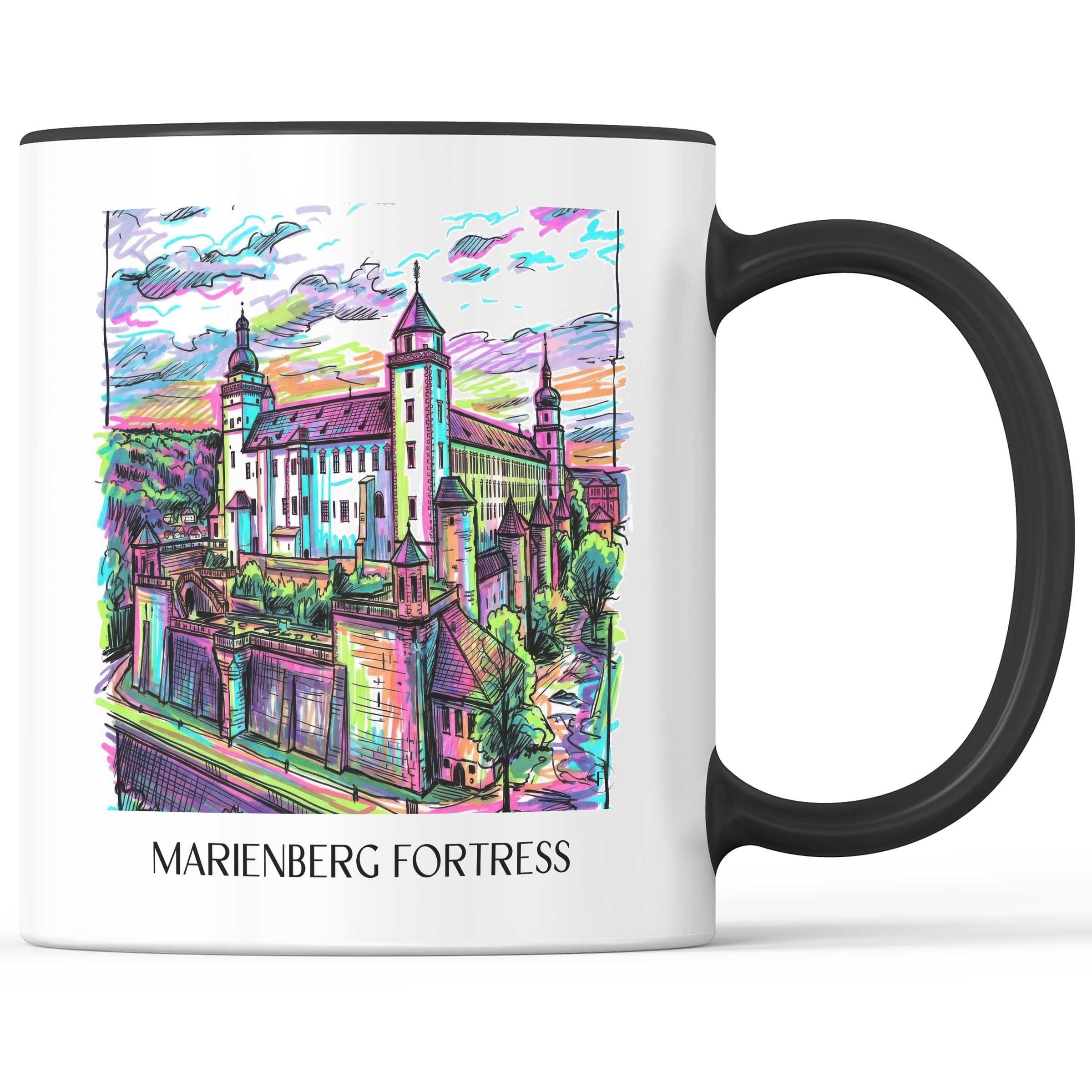 Festung Marienberg Kaffeebecher - Würzburg - Deutschland Becher - Kaffeetasse im Tag Graffiti Stil