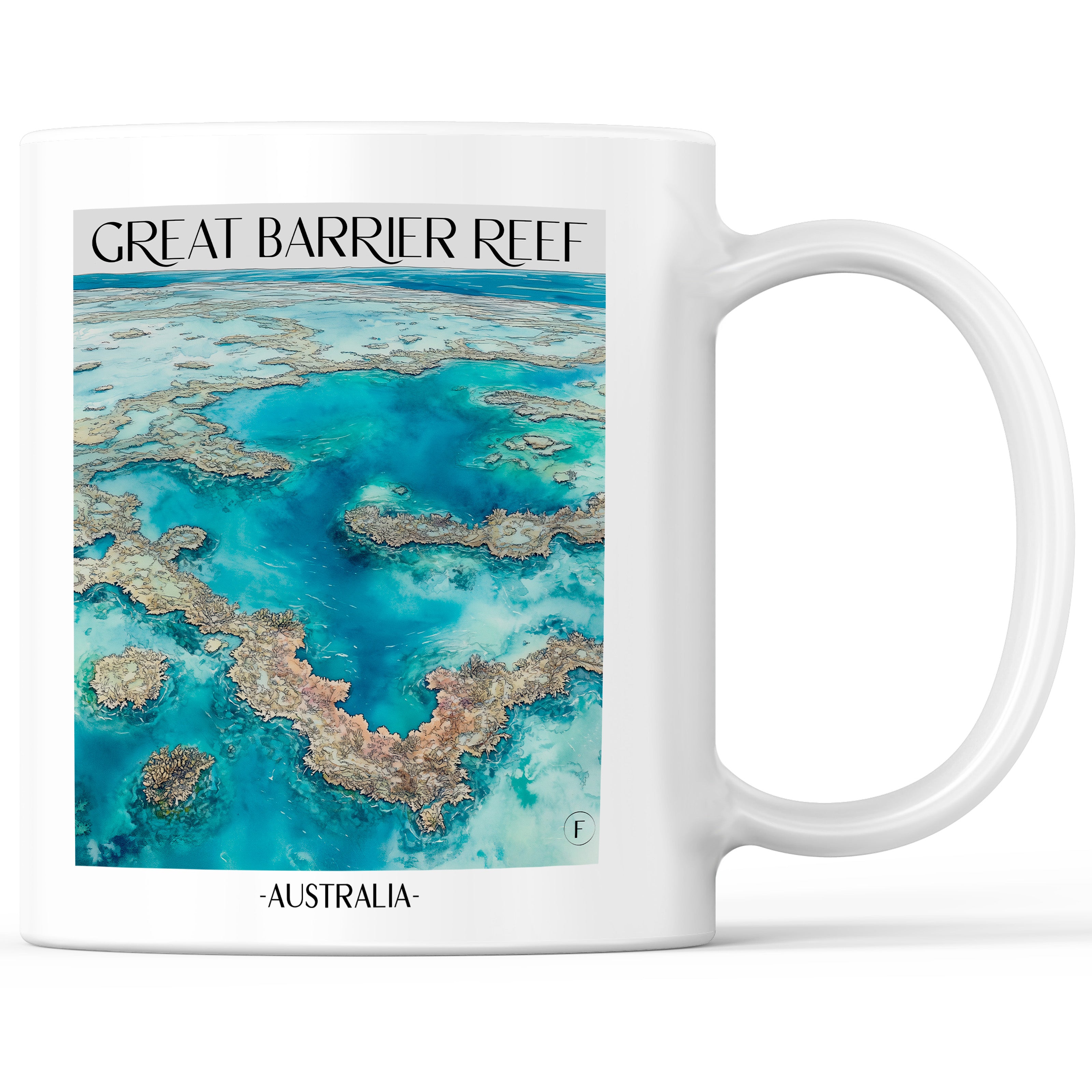 great barrier reef - Australien Becher - Kaffeetasse im Aquarell Stil - favplace