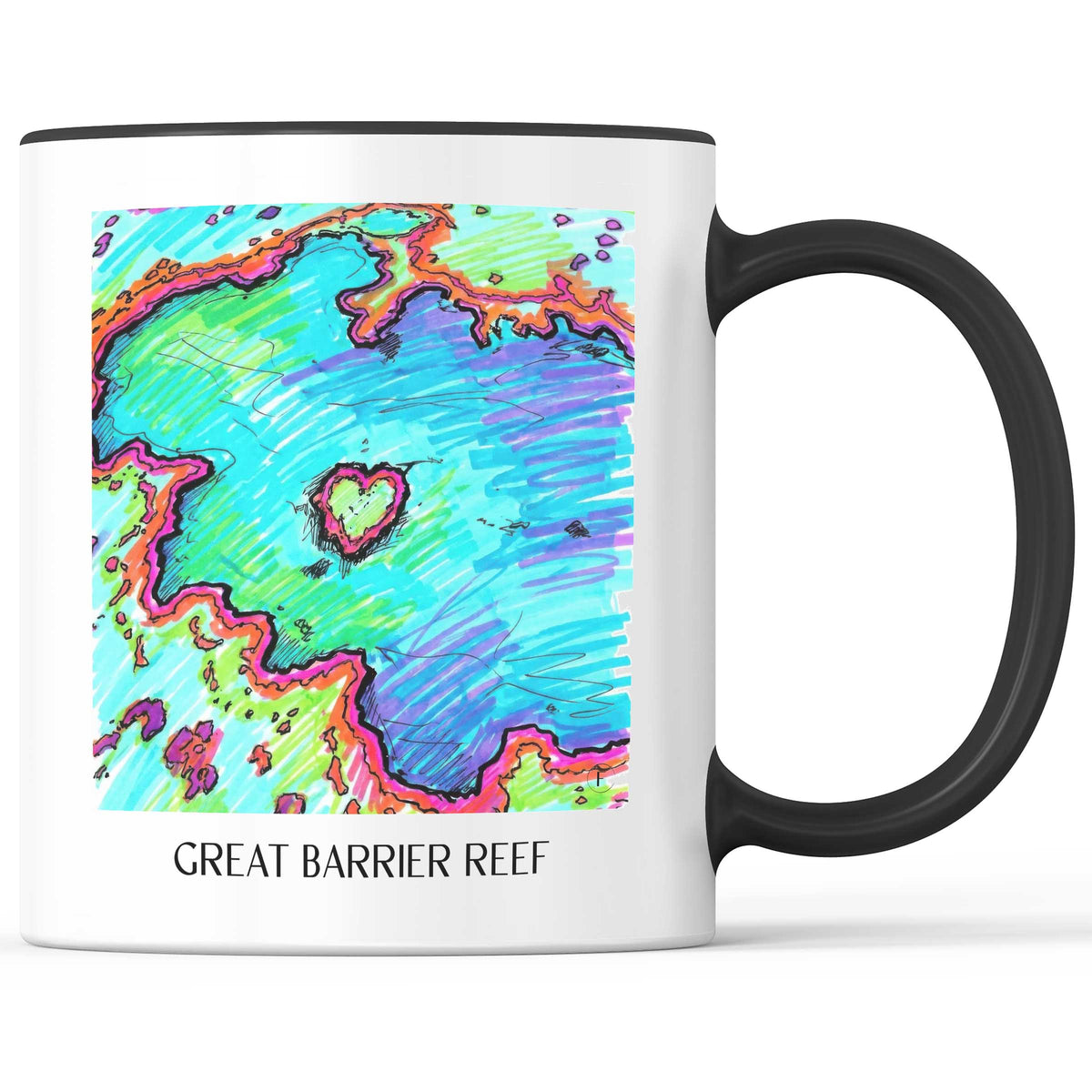 great barrier reef - Australien Becher - Kaffeetasse im Tag Graffiti Stil - favplace