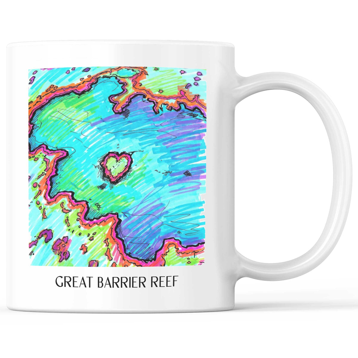 great barrier reef - Australien Becher - Kaffeetasse im Tag Graffiti Stil - favplace