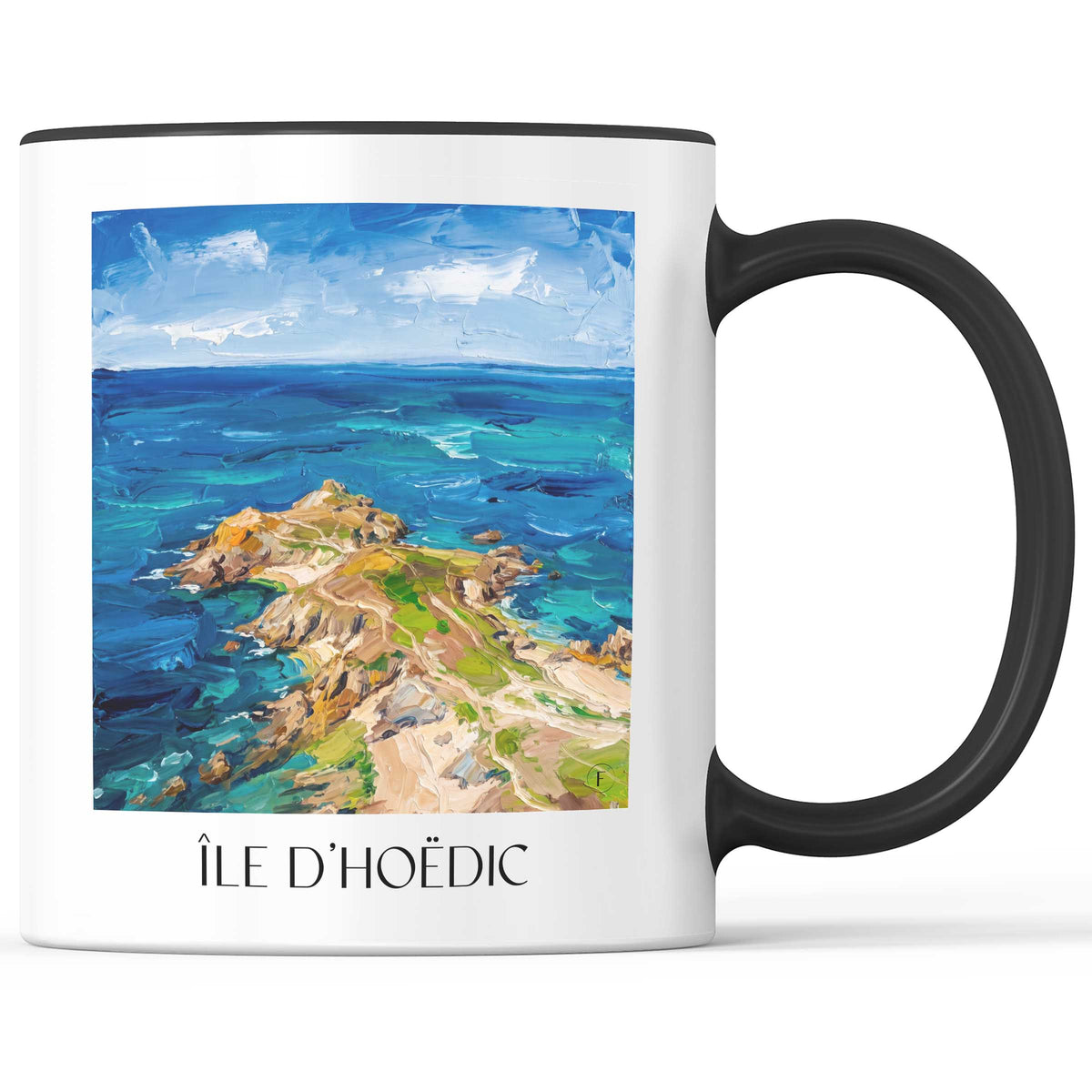 Île d'Hoëdic Kaffeebecher - Golfe du Morbihan - Frankreich Becher - Kaffeetasse im Ölgemälde Stil - favplace