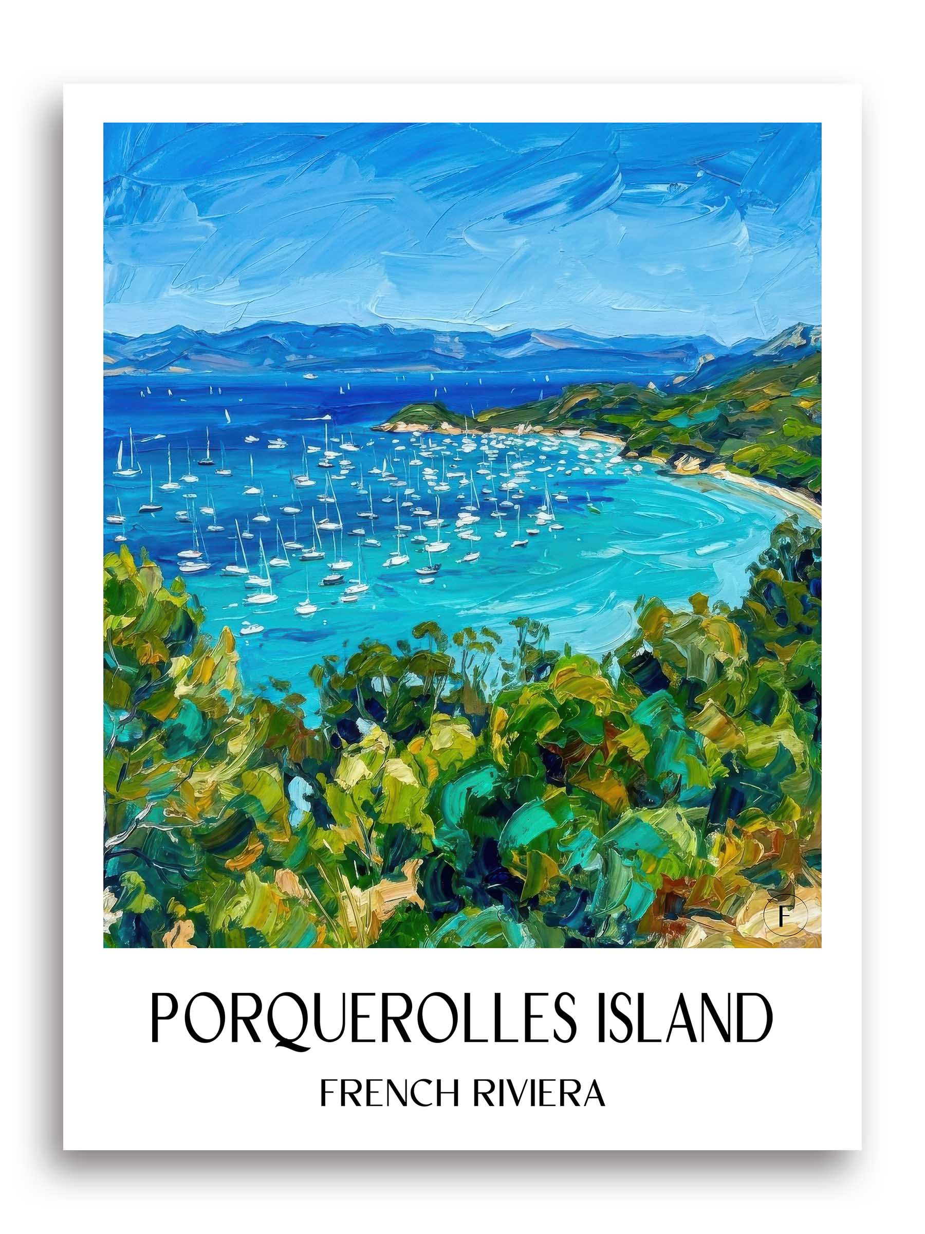 Île de Porquerolles Poster - Côte d´Azur - Frankreich Kunstdruck - Ölgemälde von A4 bis A1 - favplace