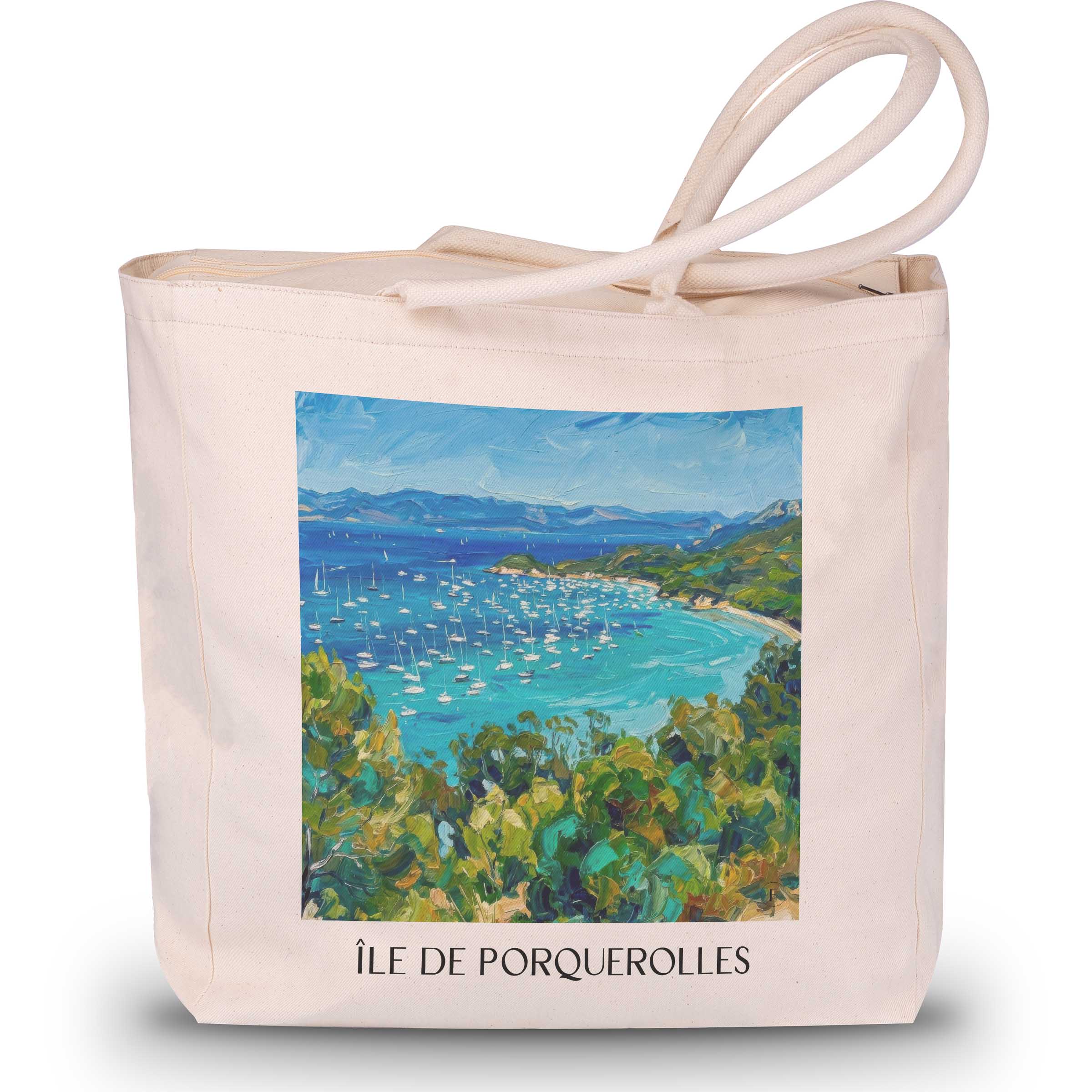 île-de-porquerolles-côte-d´azur-frankreich-einkaufstasche-oil-painting-oelgemaelde