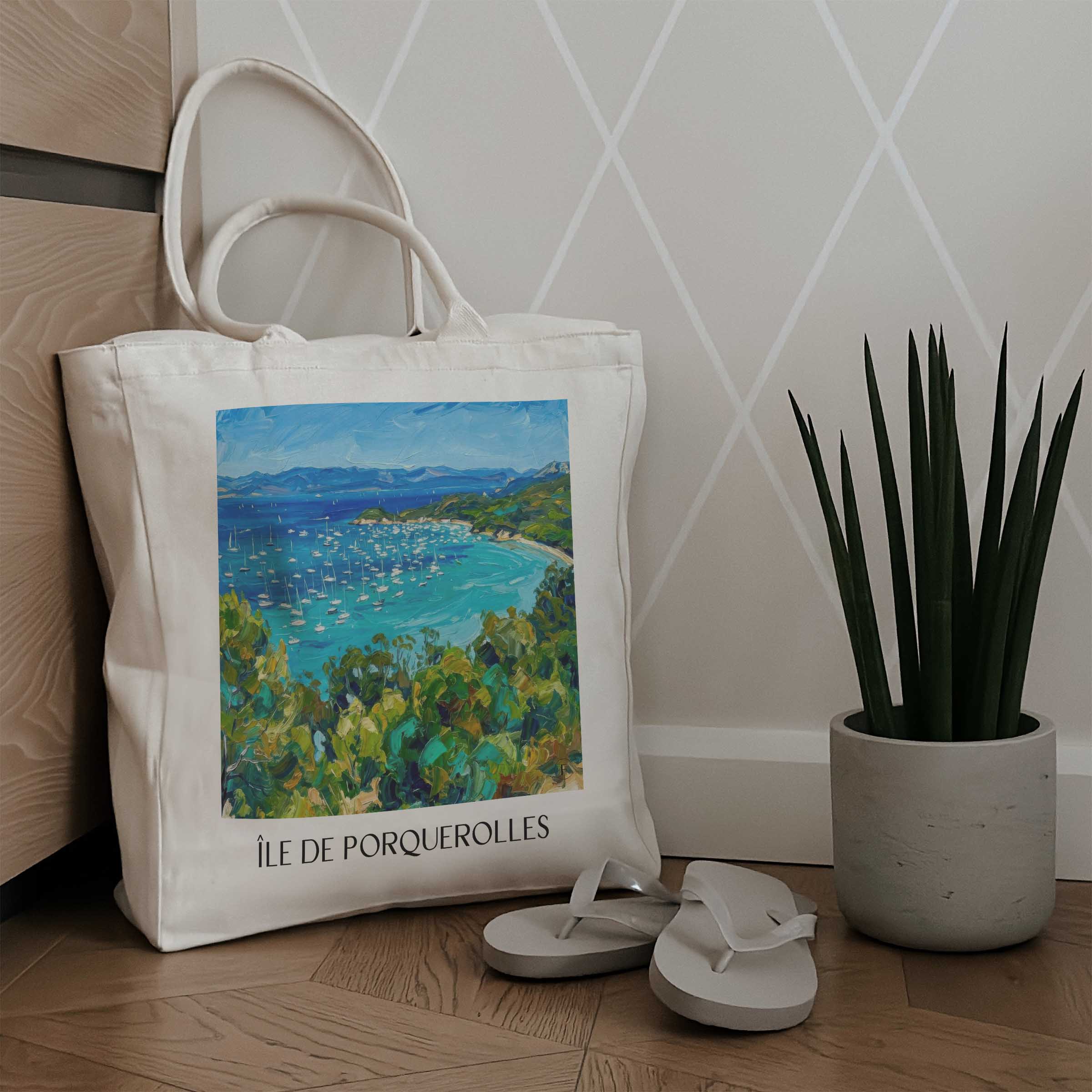 île-de-porquerolles-côte-d´azur-frankreich-einkaufstasche-oil-painting-oelgemaelde