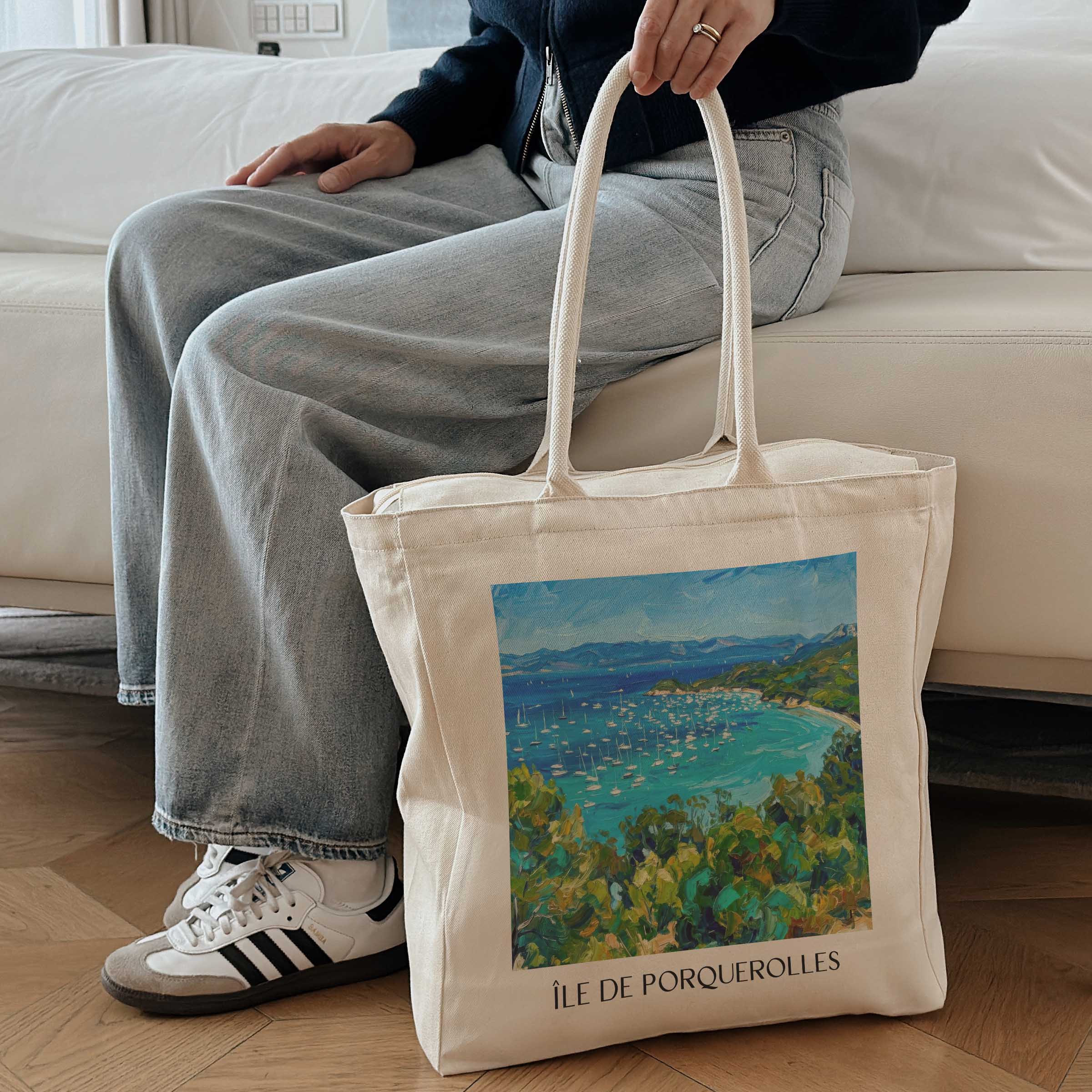île-de-porquerolles-côte-d´azur-frankreich-einkaufstasche-oil-painting-oelgemaelde