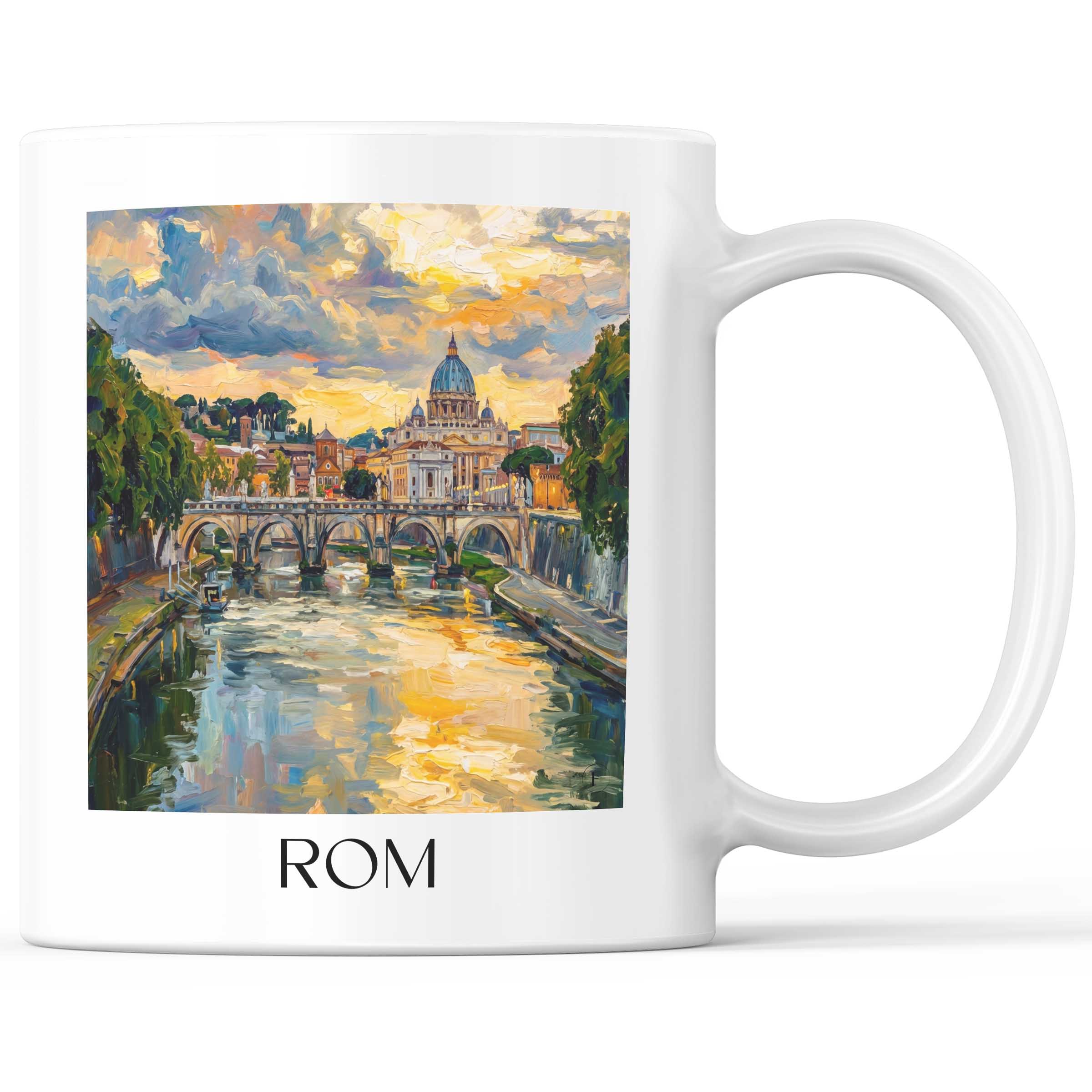 Rom - Italien Becher - Kaffeetasse im Ölgemälde Stil