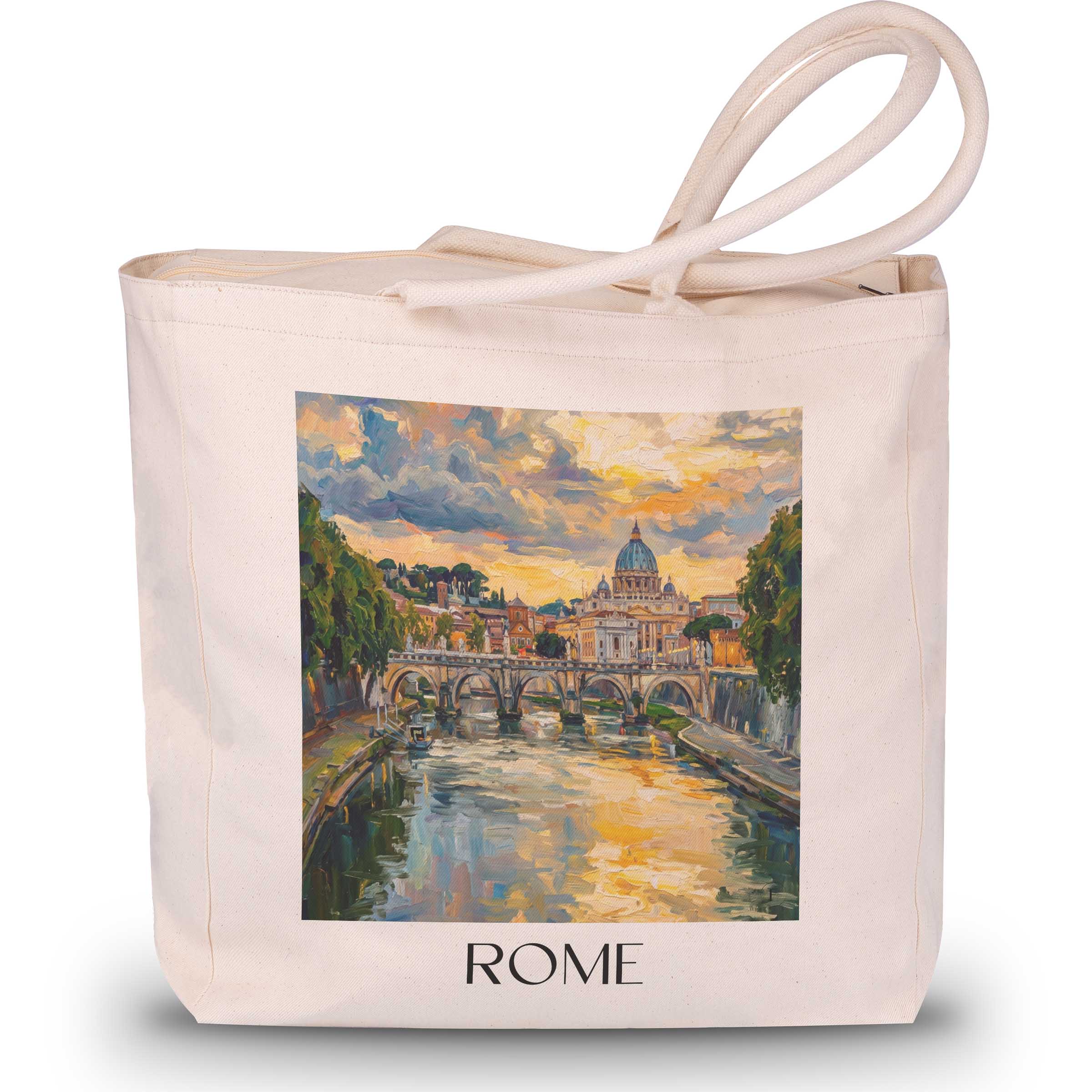 Rom - Italien Tote Bag - Einkaufstasche im Ölgemälde Stil