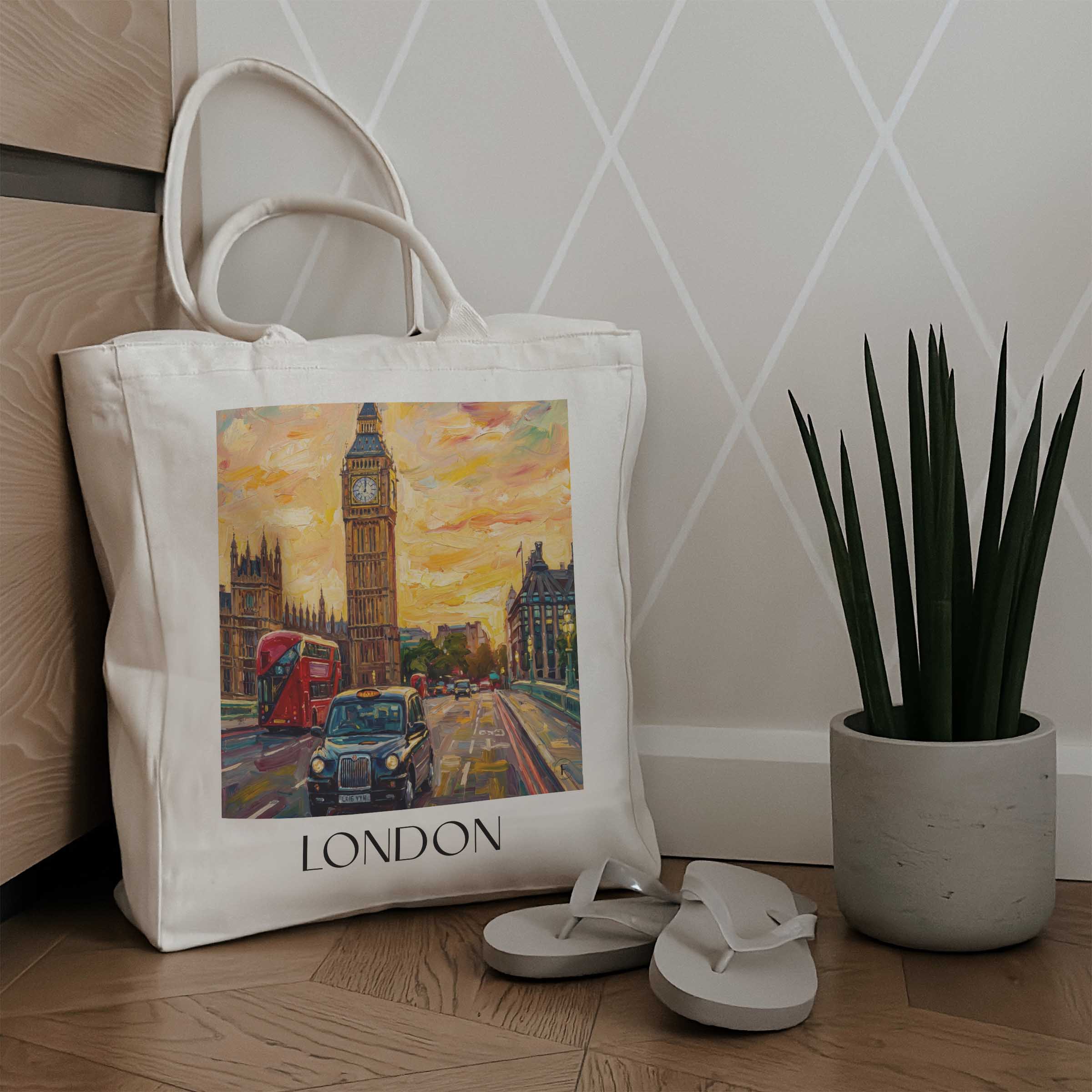 london-england-einkaufstasche-oil-painting-oelgemaelde
