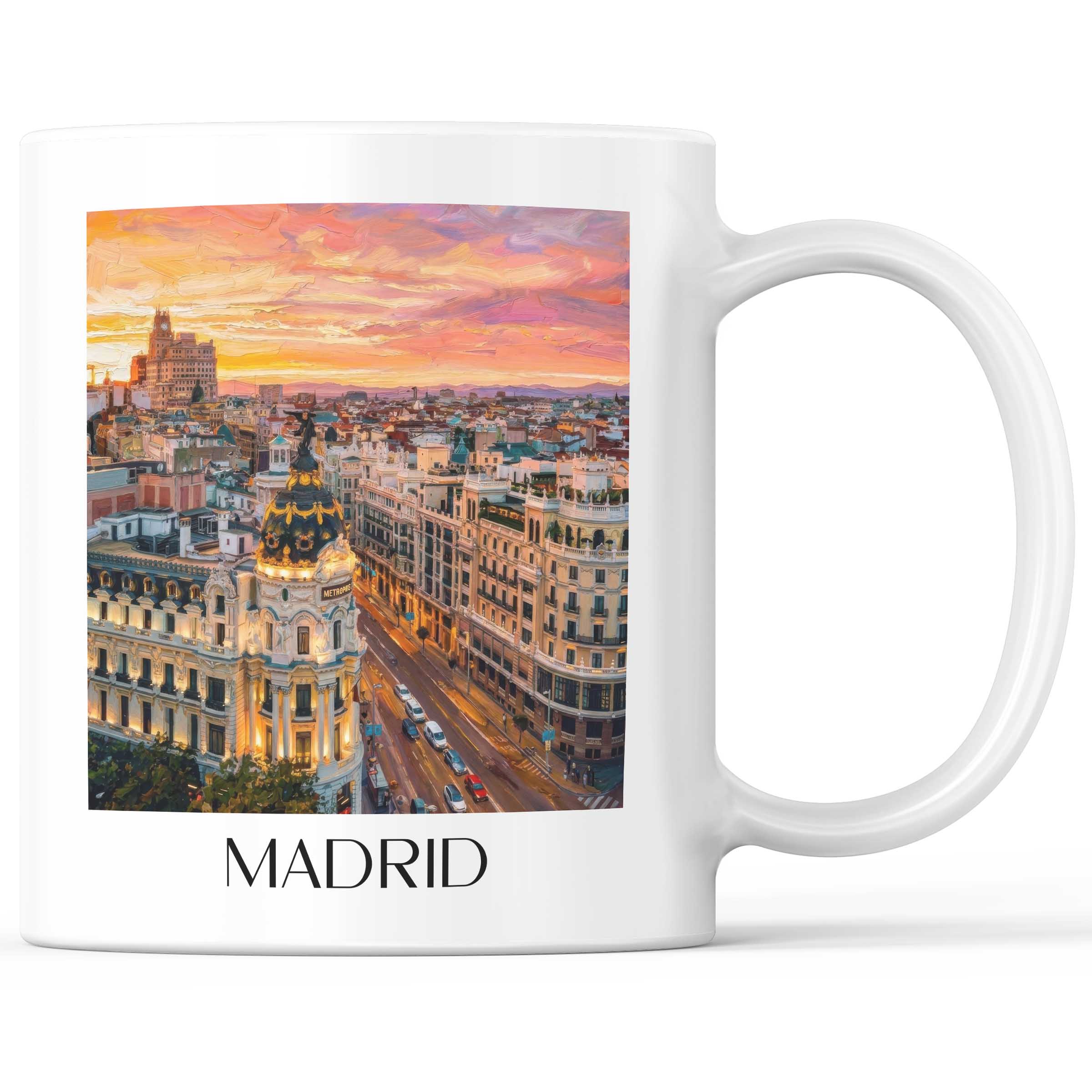 Madrid - Spanien Becher - Kaffeetasse im Ölgemälde Stil