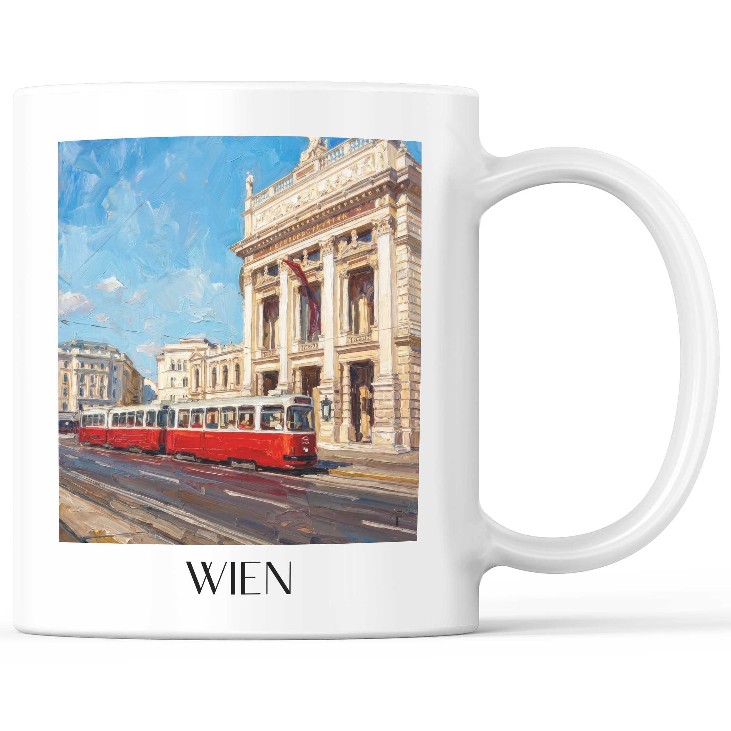 Wien - Österreich Becher - Kaffeetasse im Ölgemälde Stil