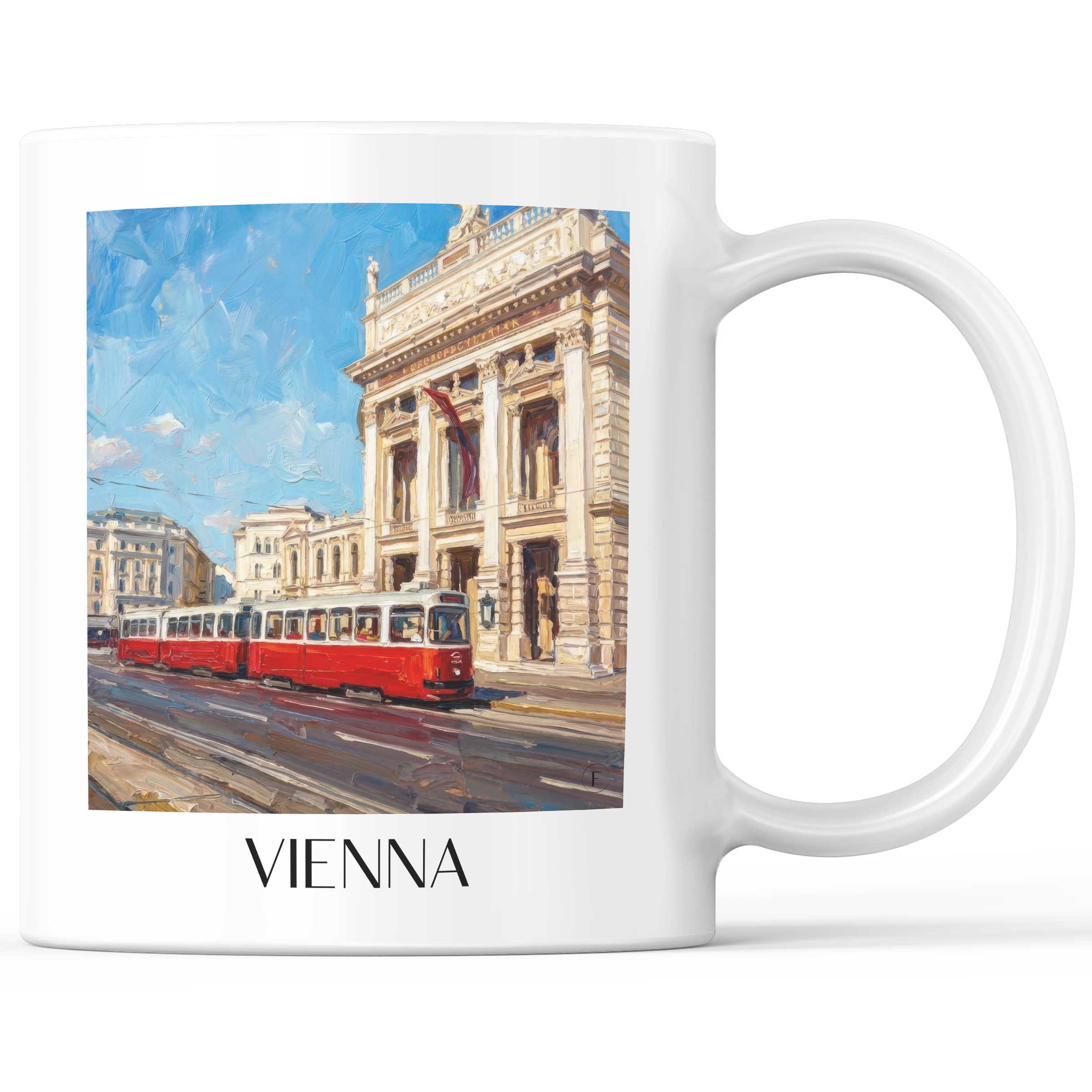 Wien - Österreich Becher - Kaffeetasse im Ölgemälde Stil