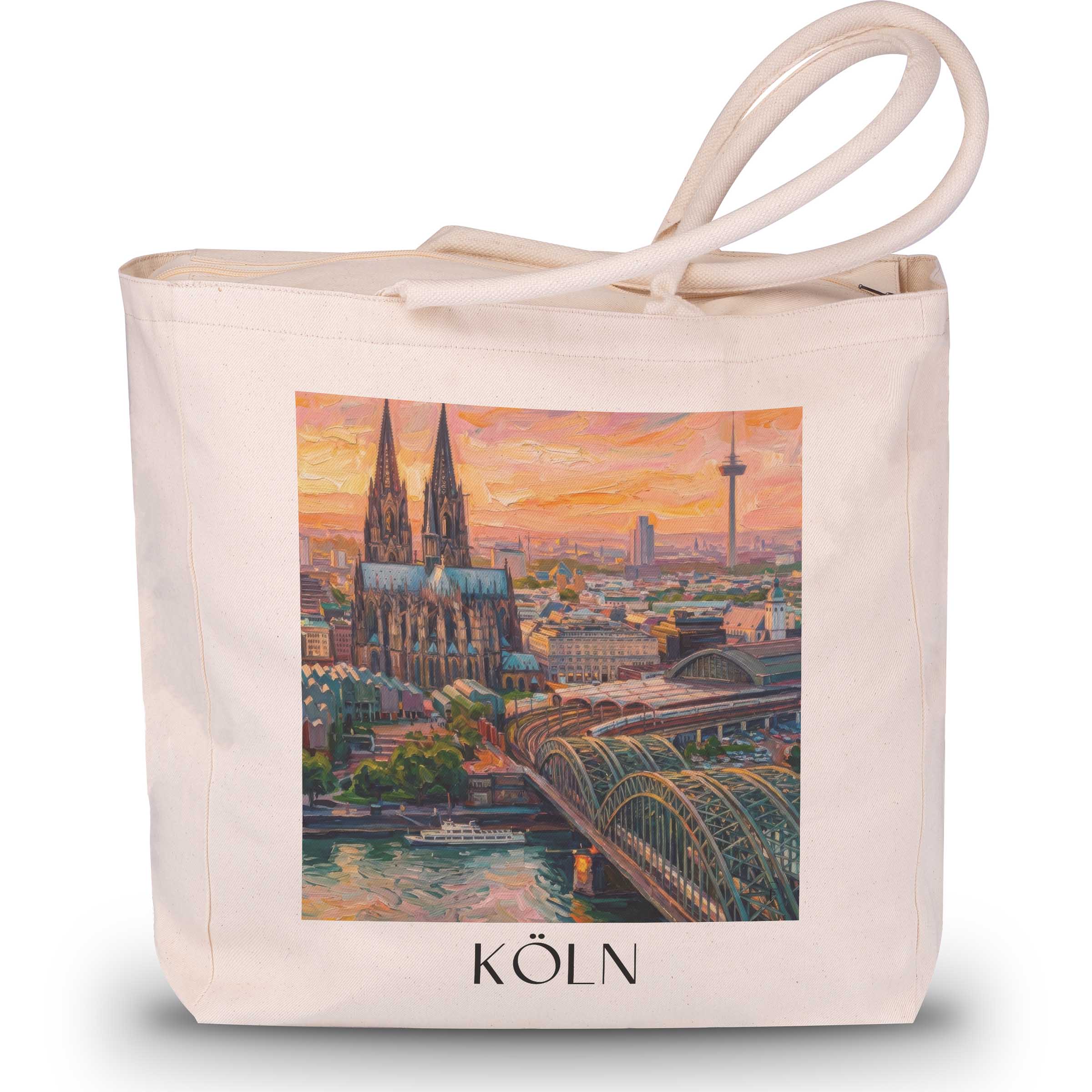 köln-deutschland-einkaufstasche-oil-painting-oelgemaelde