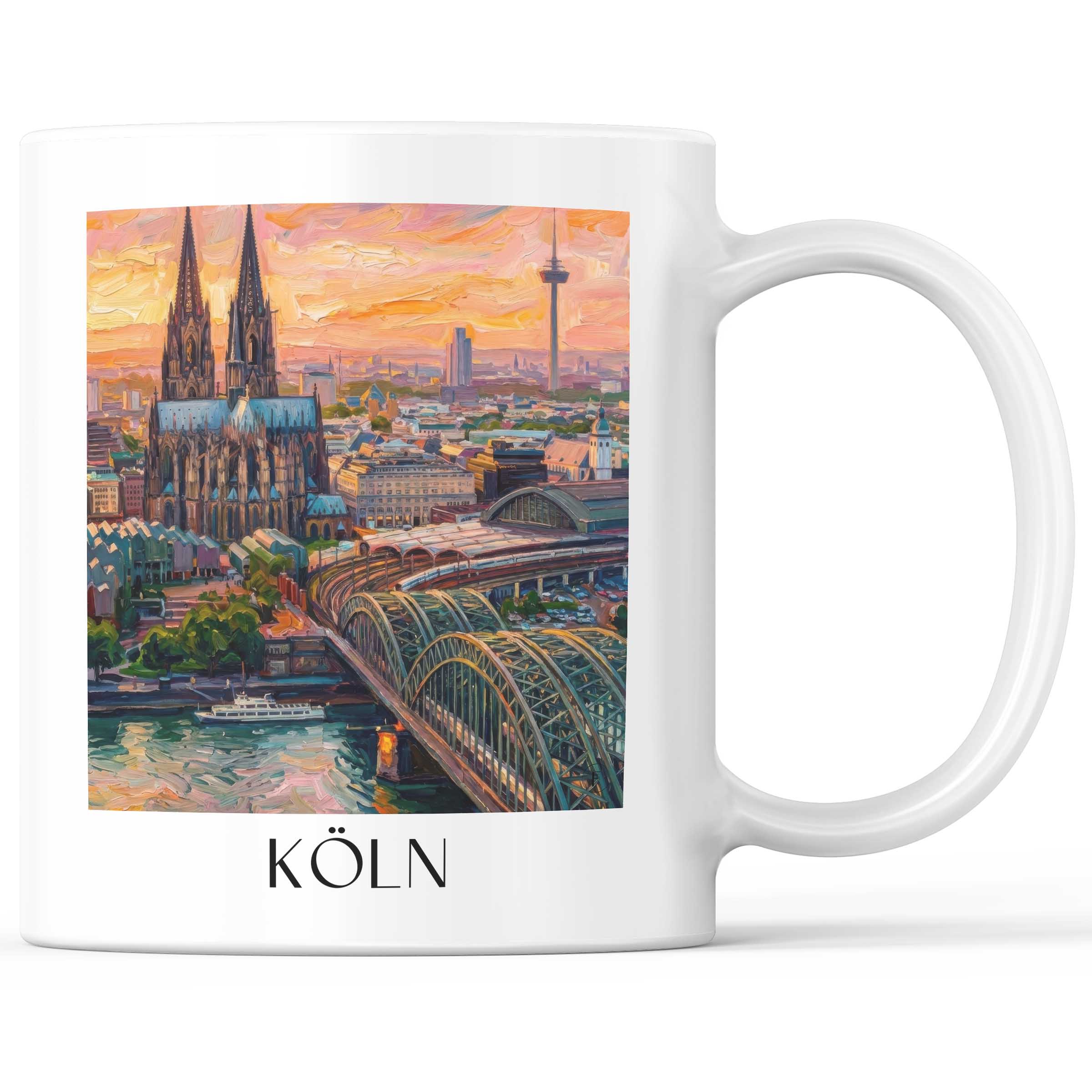 Köln - Deutschland Becher - Kaffeetasse im Ölgemälde Stil