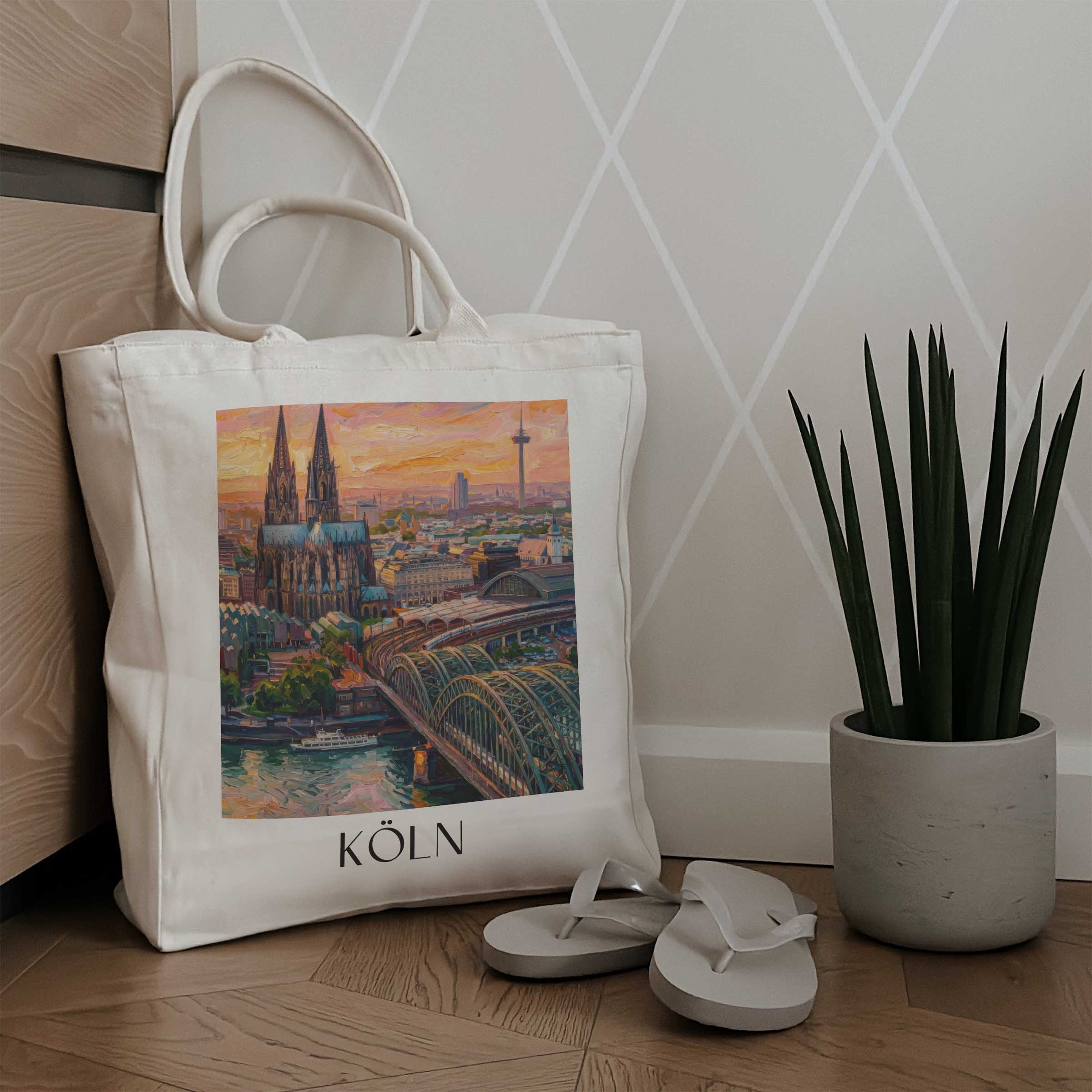 köln-deutschland-einkaufstasche-oil-painting-oelgemaelde