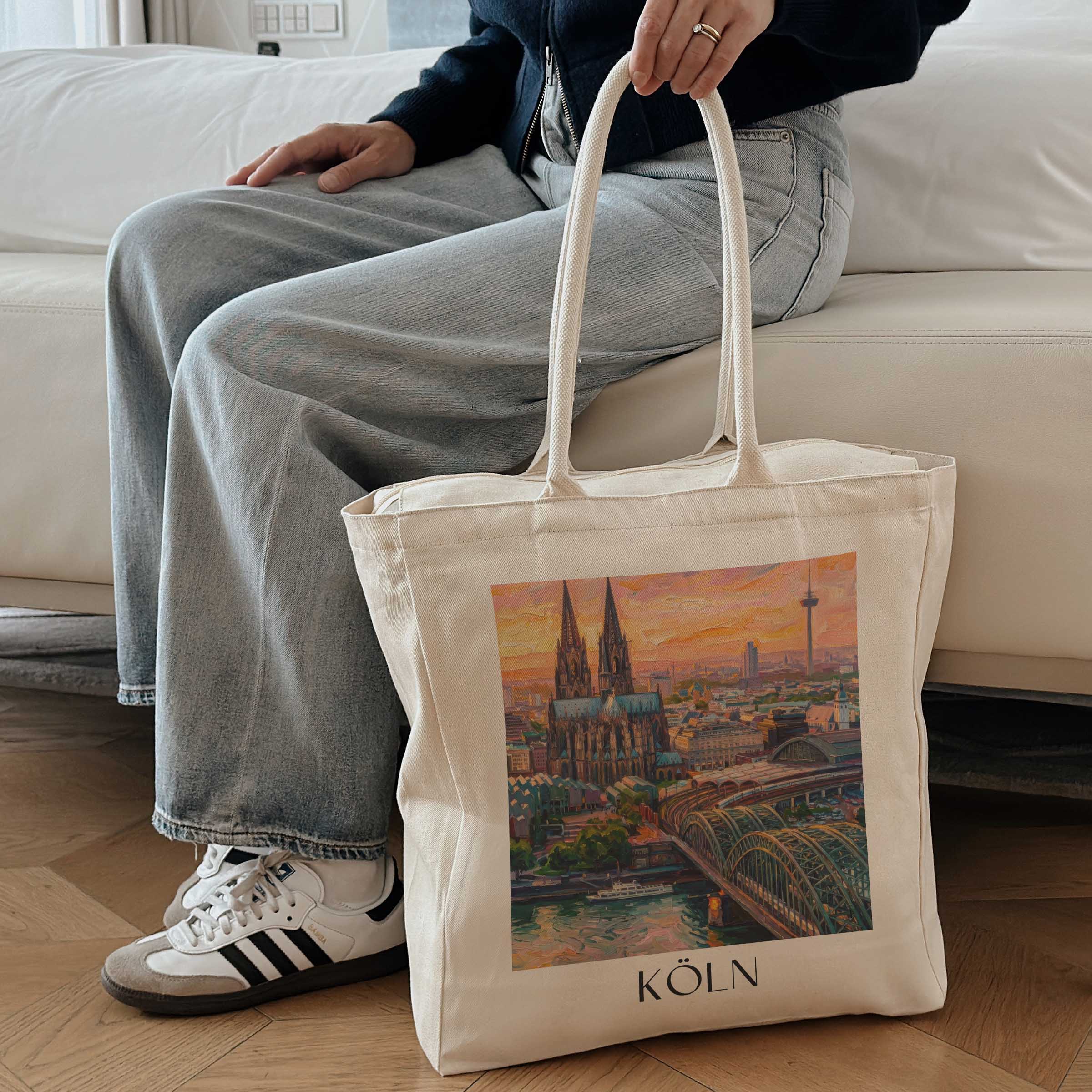 köln-deutschland-einkaufstasche-oil-painting-oelgemaelde