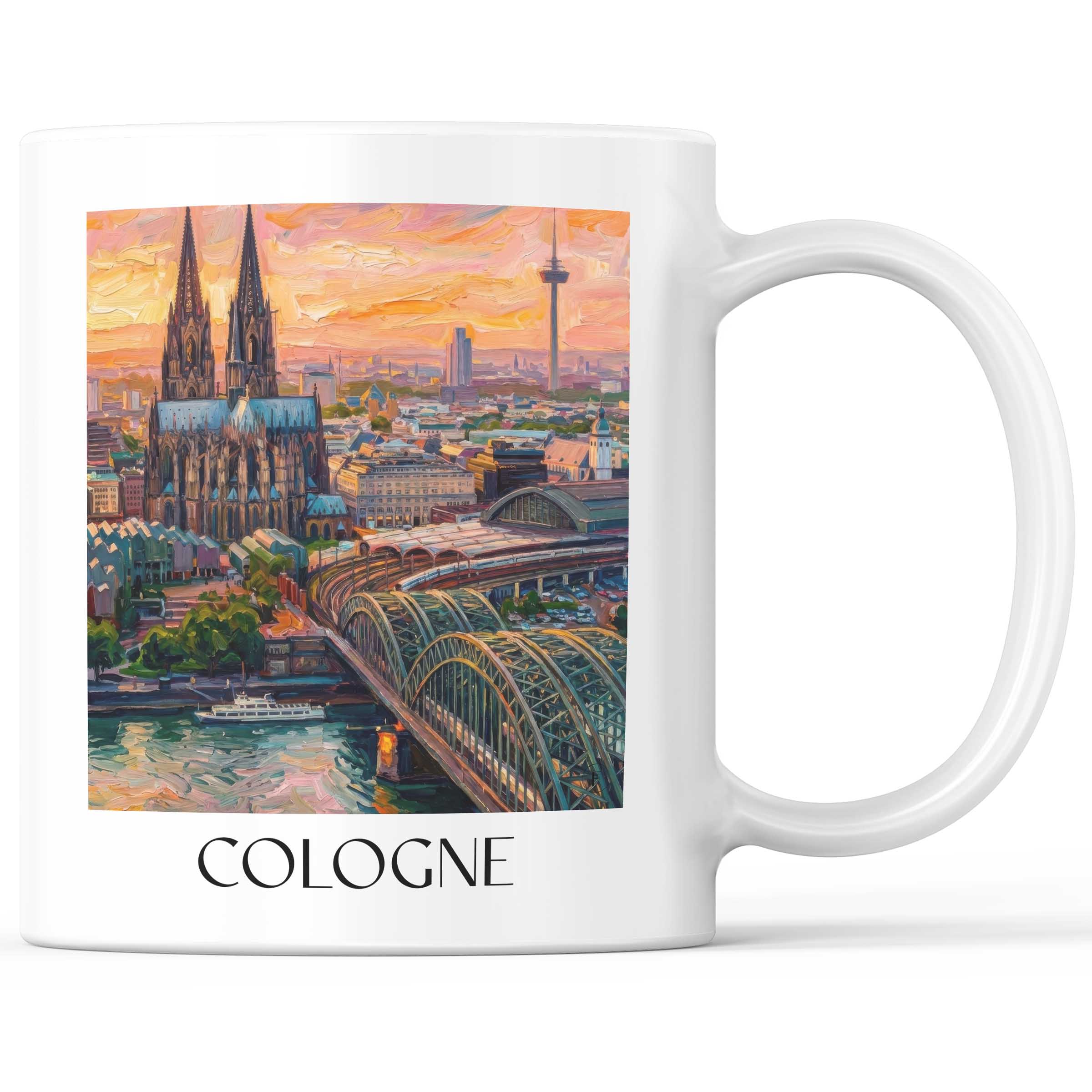 Köln - Deutschland Becher - Kaffeetasse im Ölgemälde Stil