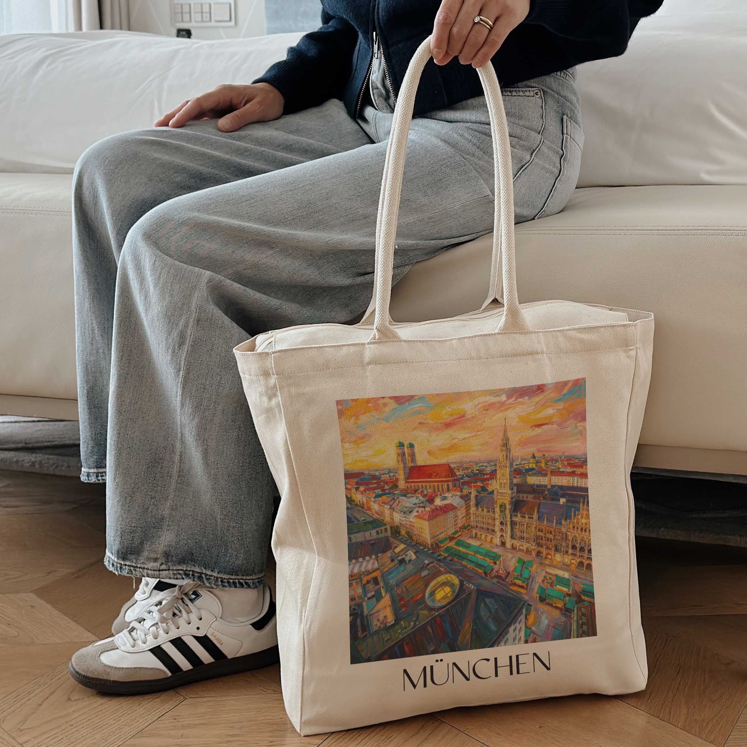 münchen-deutschland-einkaufstasche-oil-painting-oelgemaelde