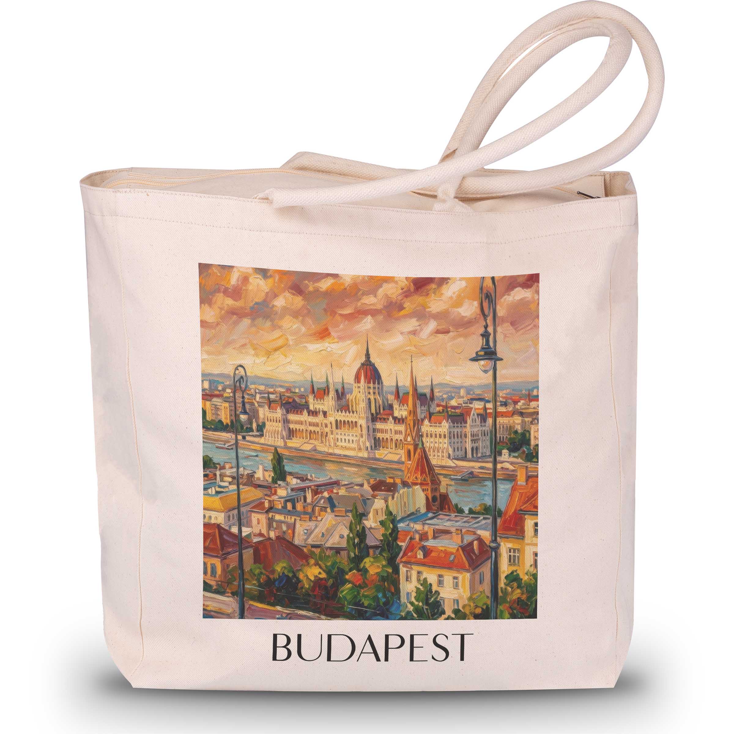 Budapest - Ungarn Tote Bag - Einkaufstasche im Ölgemälde Stil