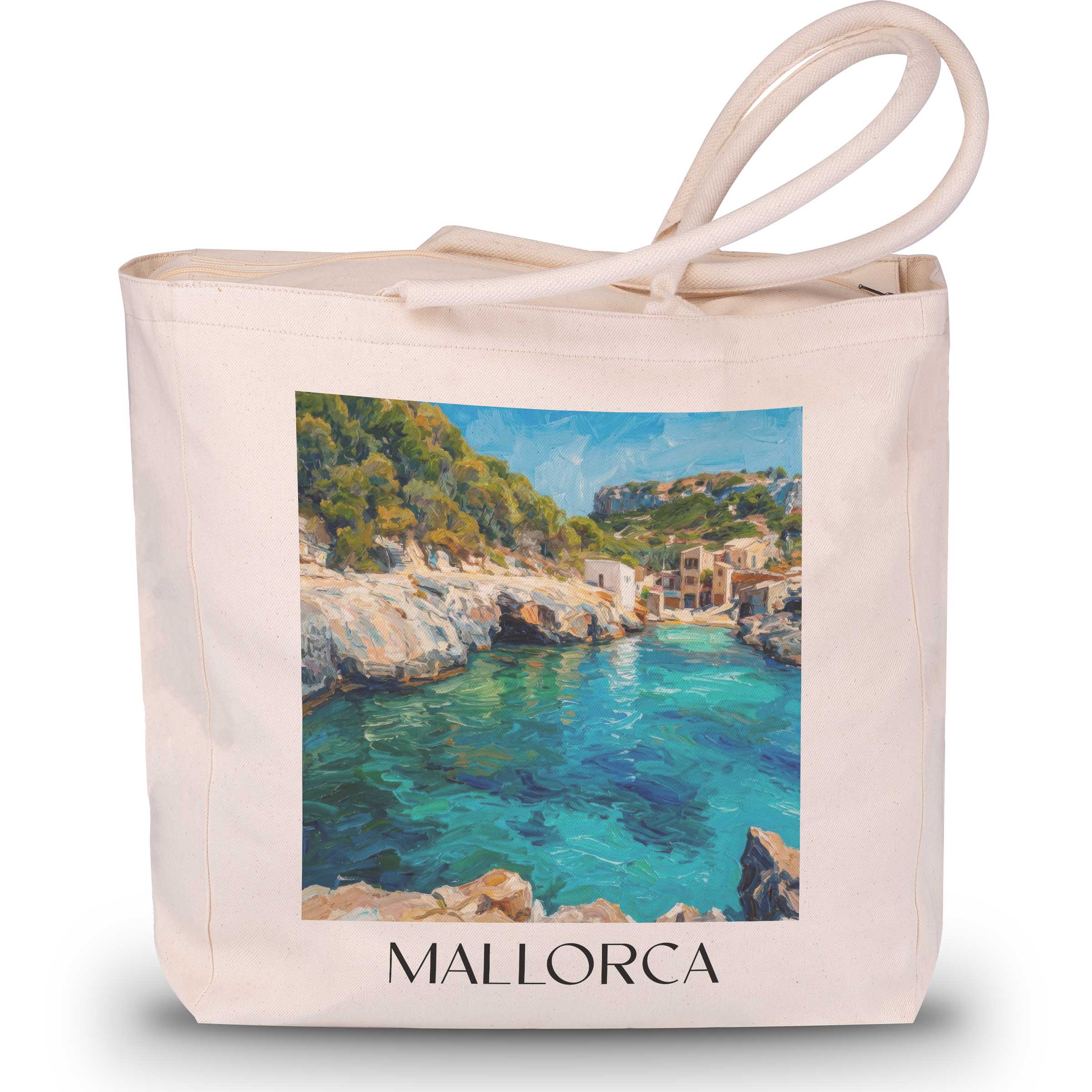 Mallorca - Spanien Tote Bag - Einkaufstasche im Ölgemälde Stil
