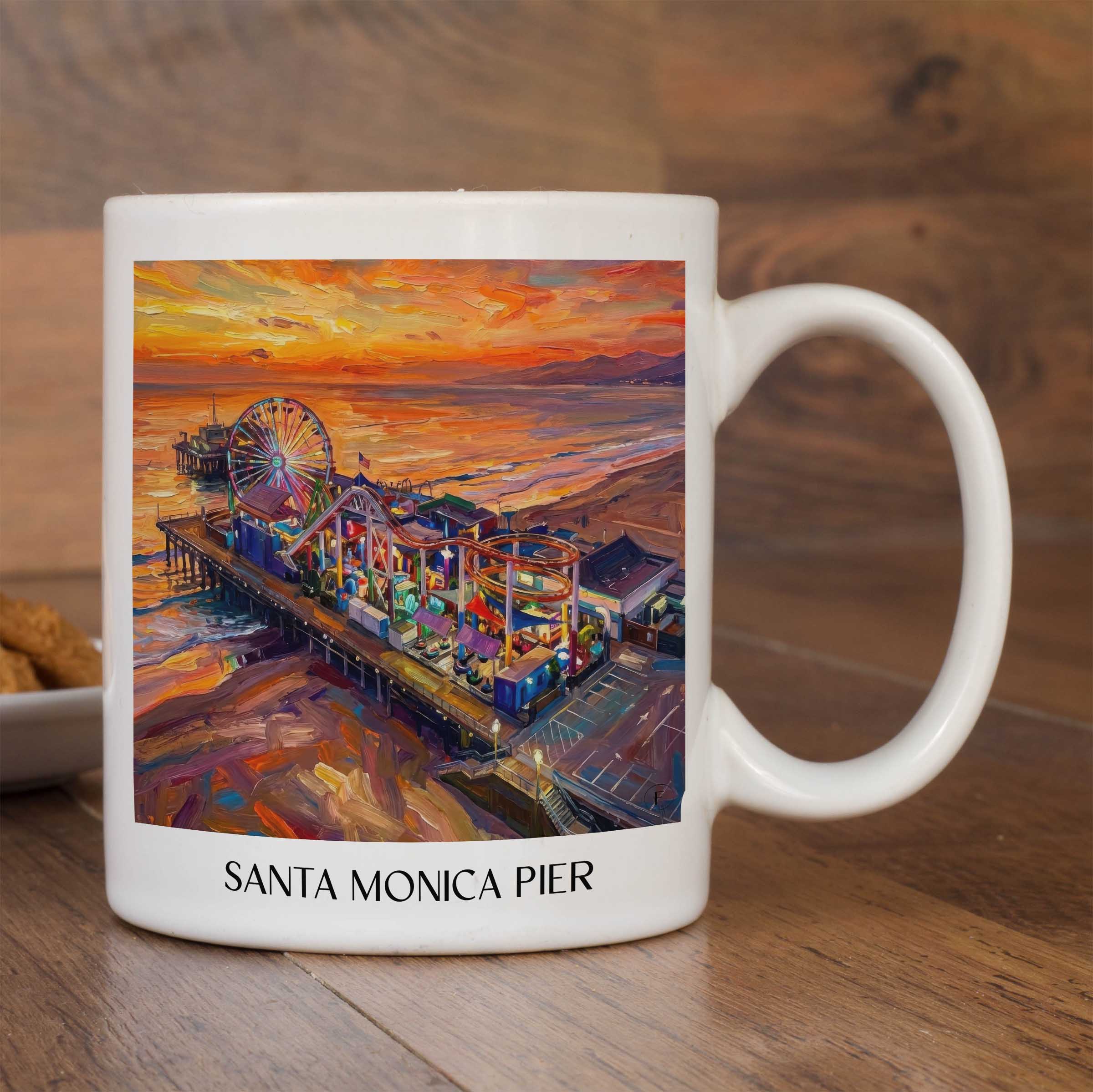 santa-monica-pier-californien-usa-kaffeebecher-oil-painting-oelgemaelde