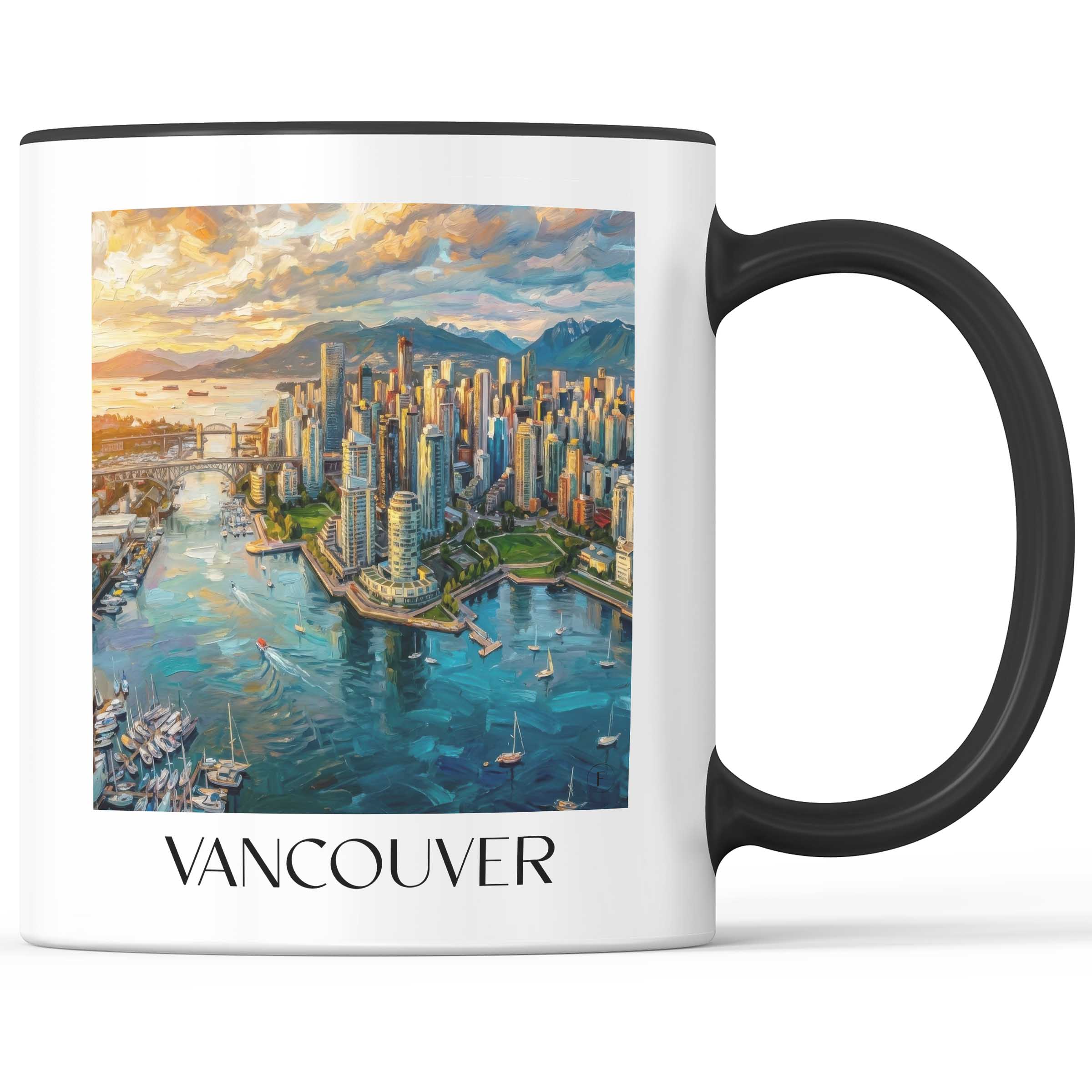 Vancouver - Kanada Becher - Kaffeetasse im Ölgemälde Stil