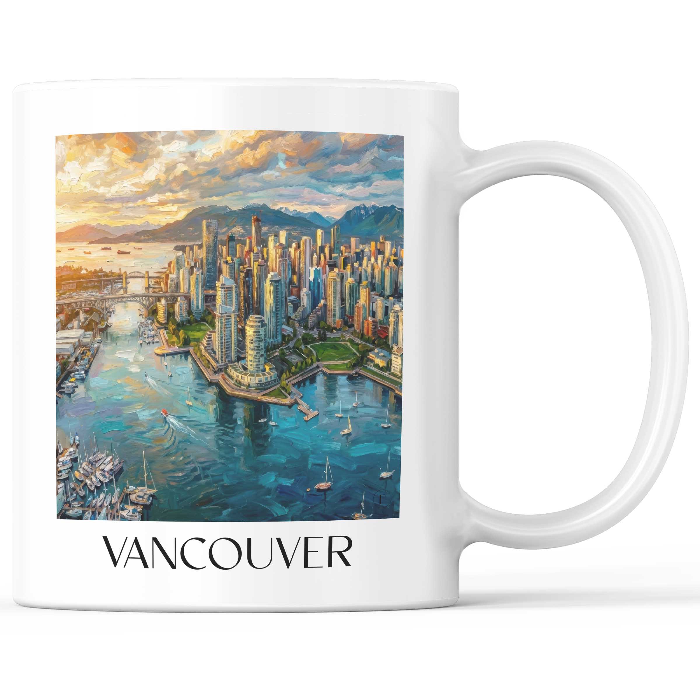 Vancouver - Kanada Becher - Kaffeetasse im Ölgemälde Stil
