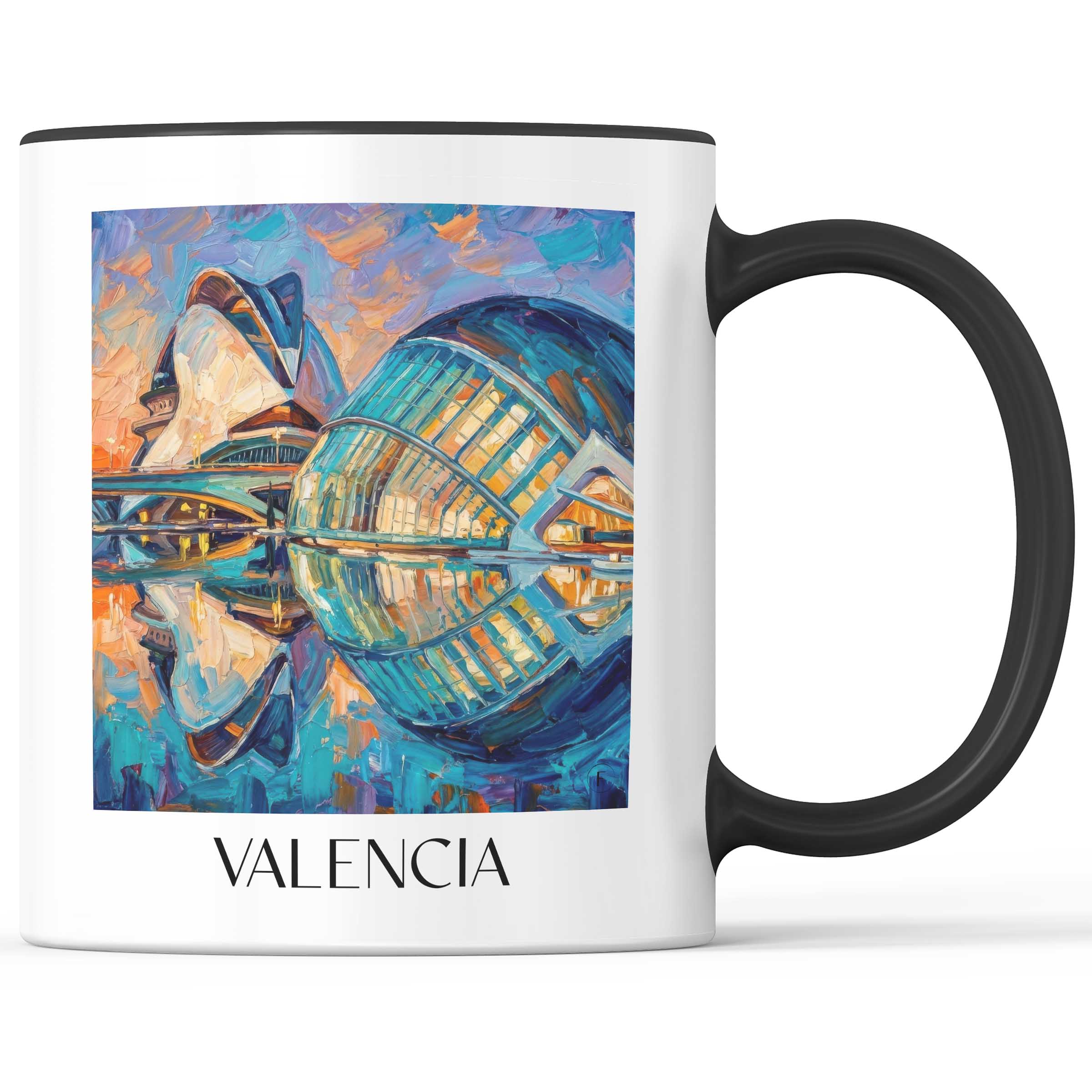 Valencia - Spanien Becher - Kaffeetasse im Ölgemälde Stil