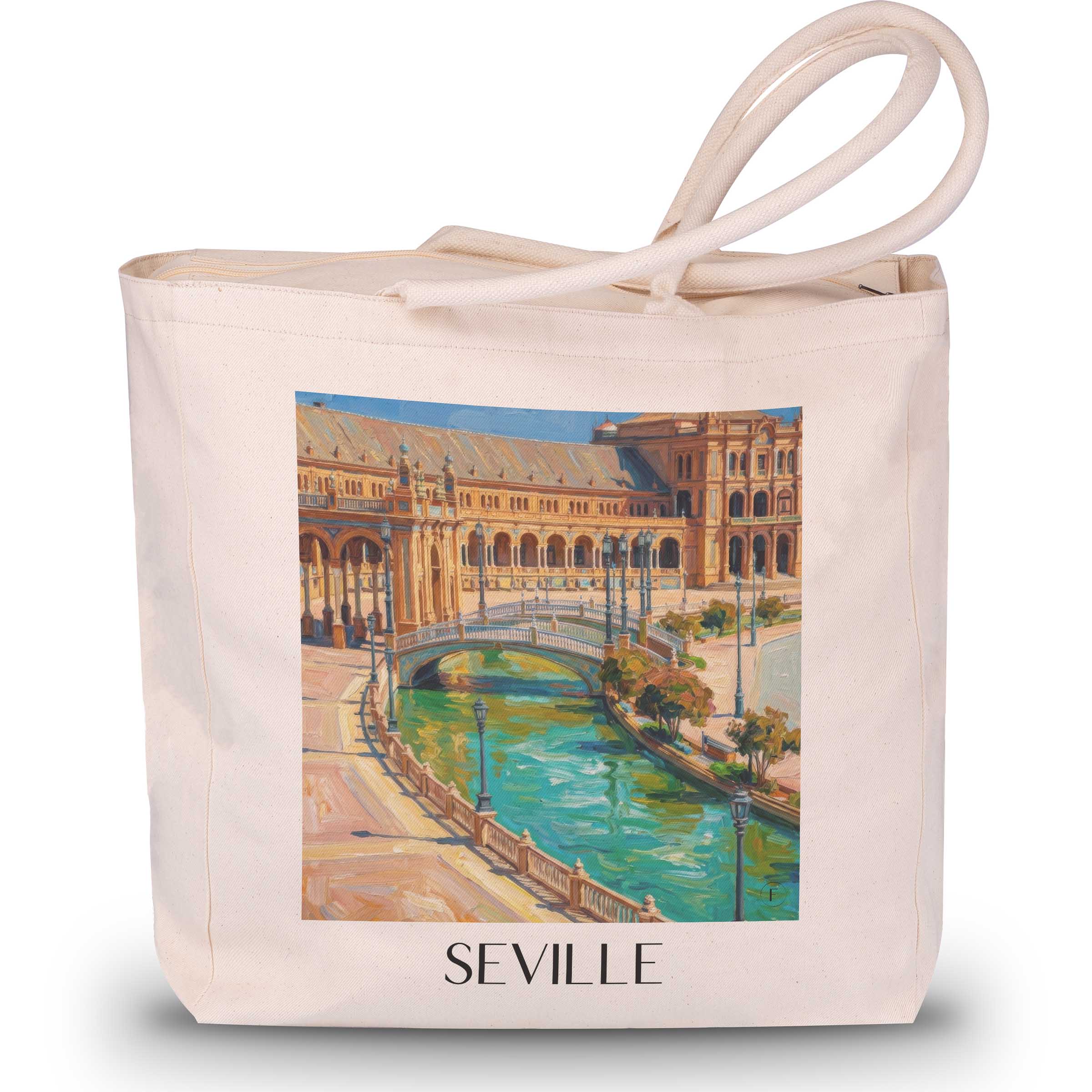 Sevilla - Spanien Tote Bag - Einkaufstasche im Ölgemälde Stil
