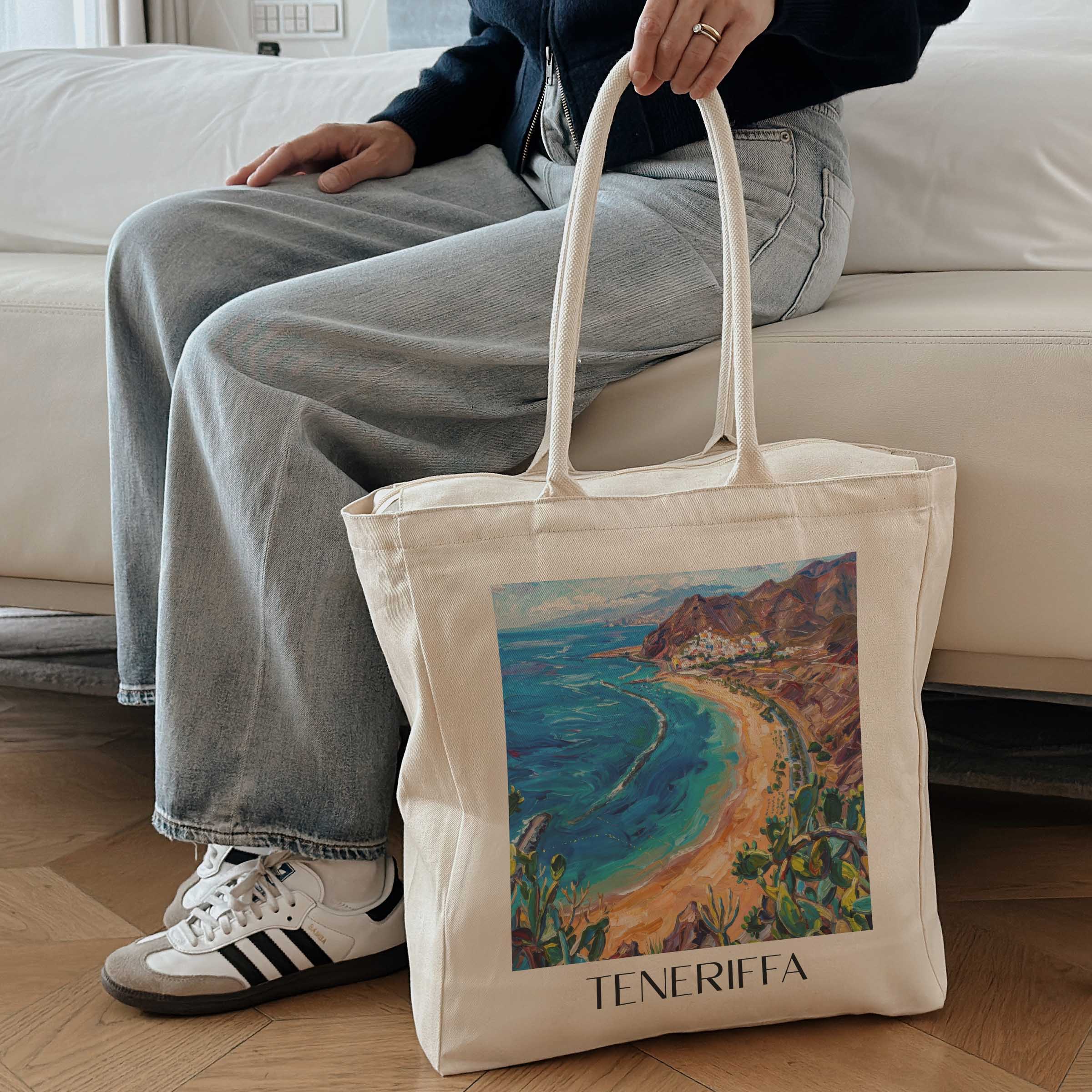 teneriffa-spanien-einkaufstasche-oil-painting-oelgemaelde