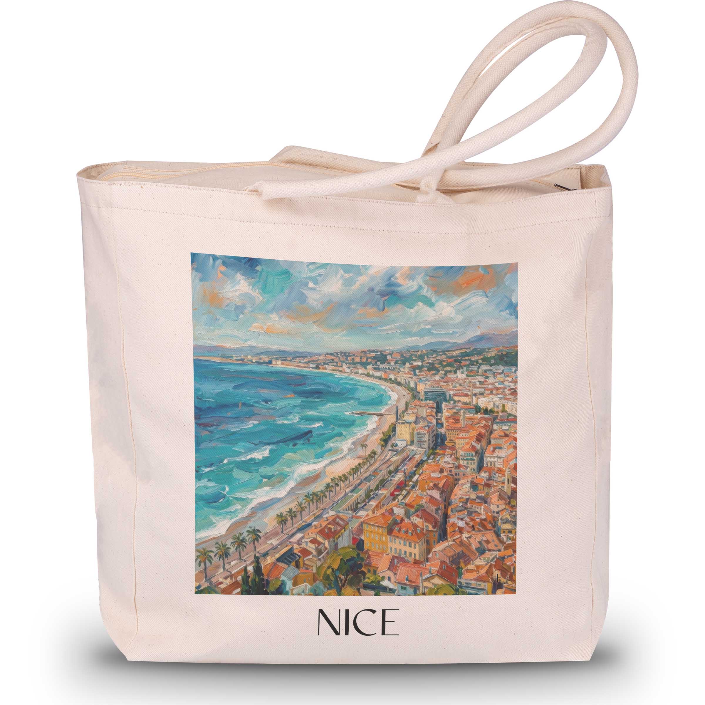 Nizza - Frankreich Tote Bag - Einkaufstasche im Ölgemälde Stil