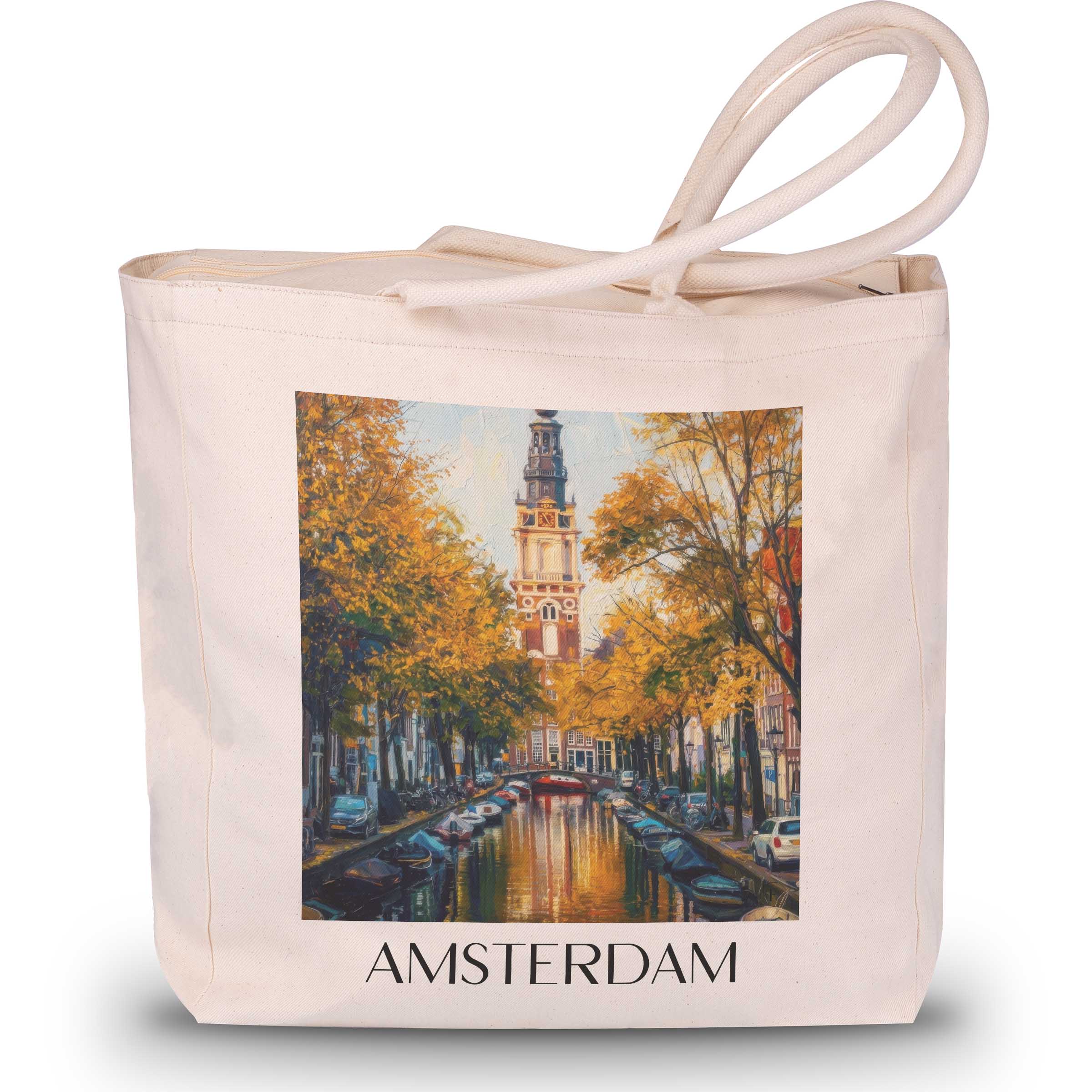 Amsterdam - Niederlande Tote Bag - Einkaufstasche im Ölgemälde Stil
