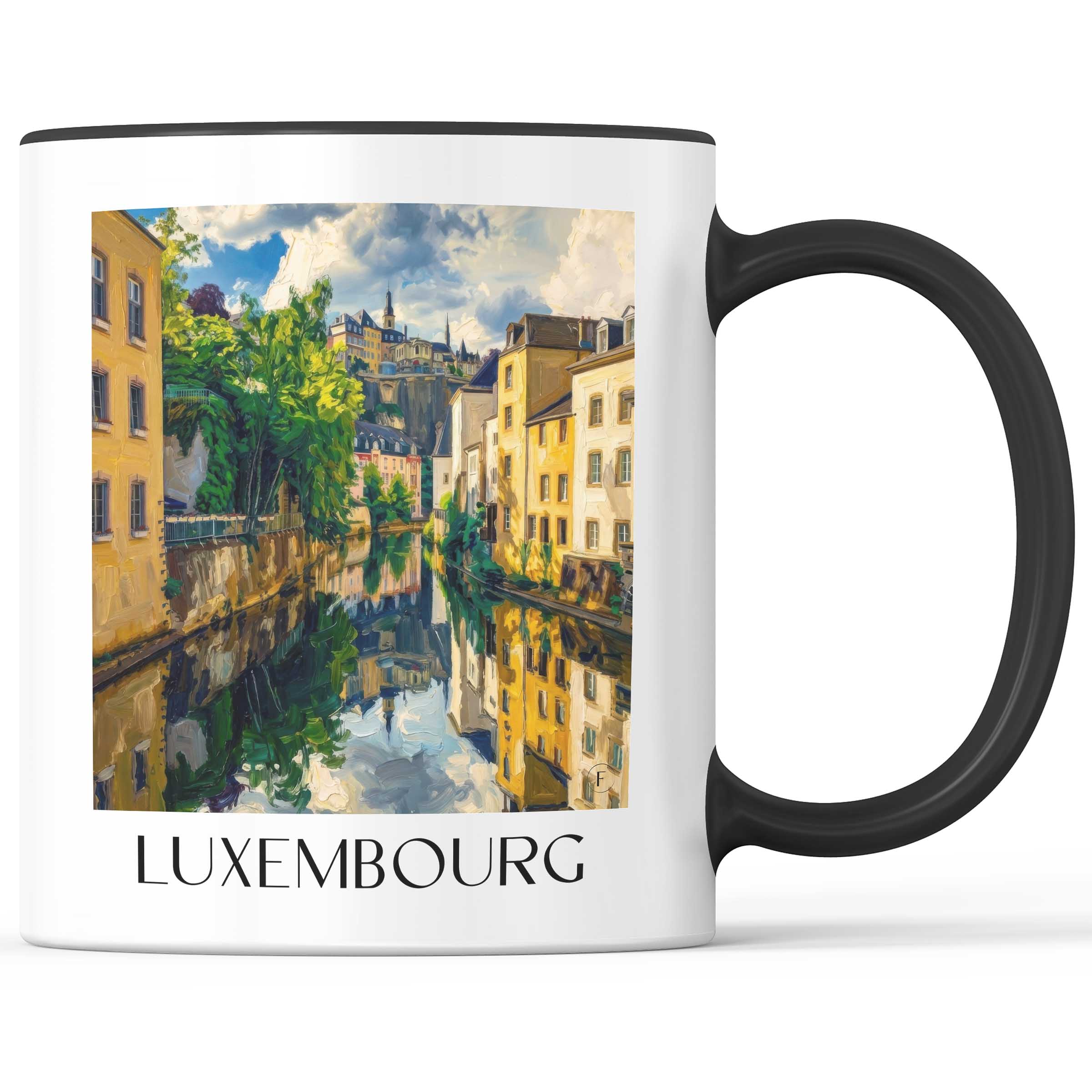 Luxemburg - Luxemburg Becher - Kaffeetasse im Ölgemälde Stil